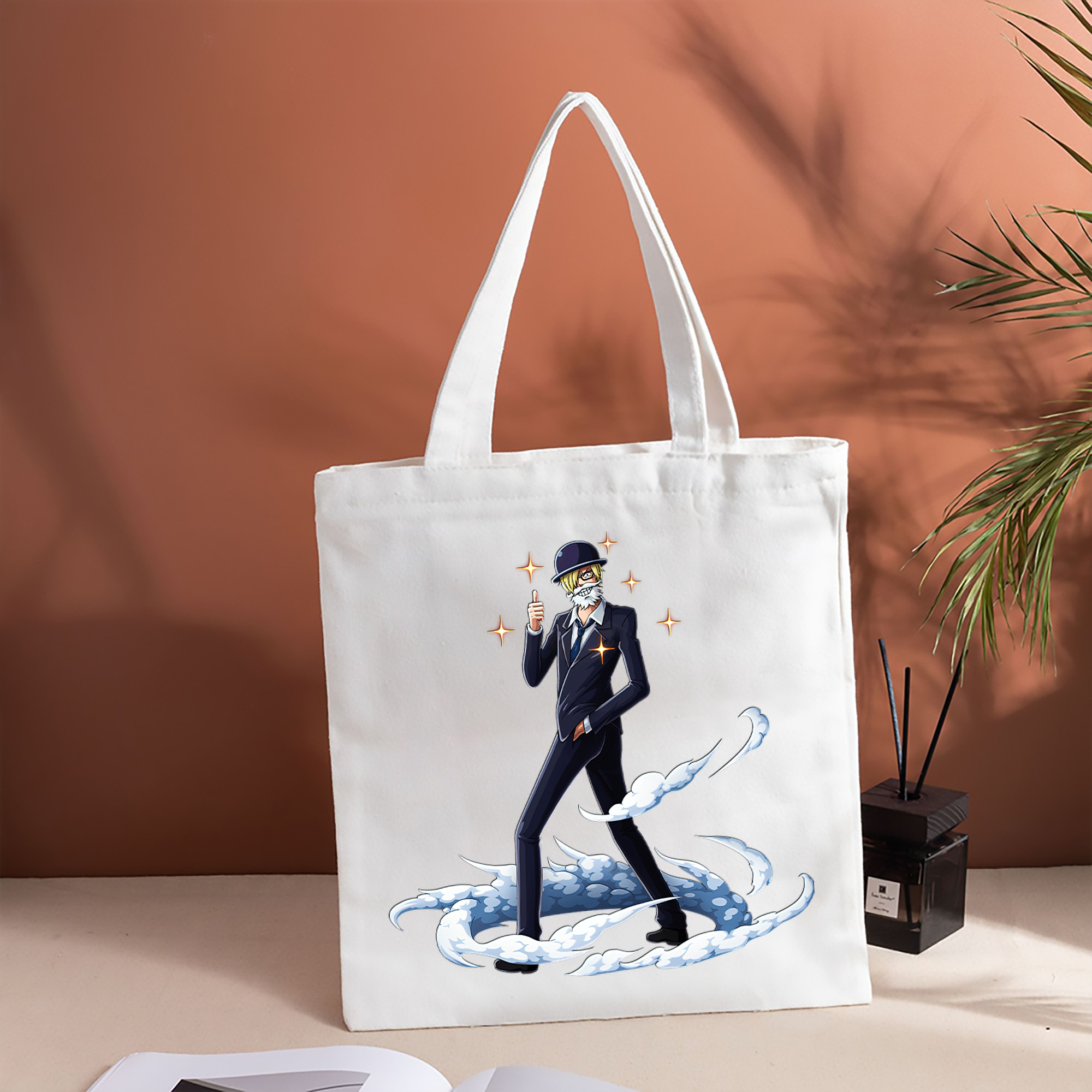 ワンピース サンジ ONE PIECE Sanji 縦型キャンバス生地手提げバッグ　トートバッグ