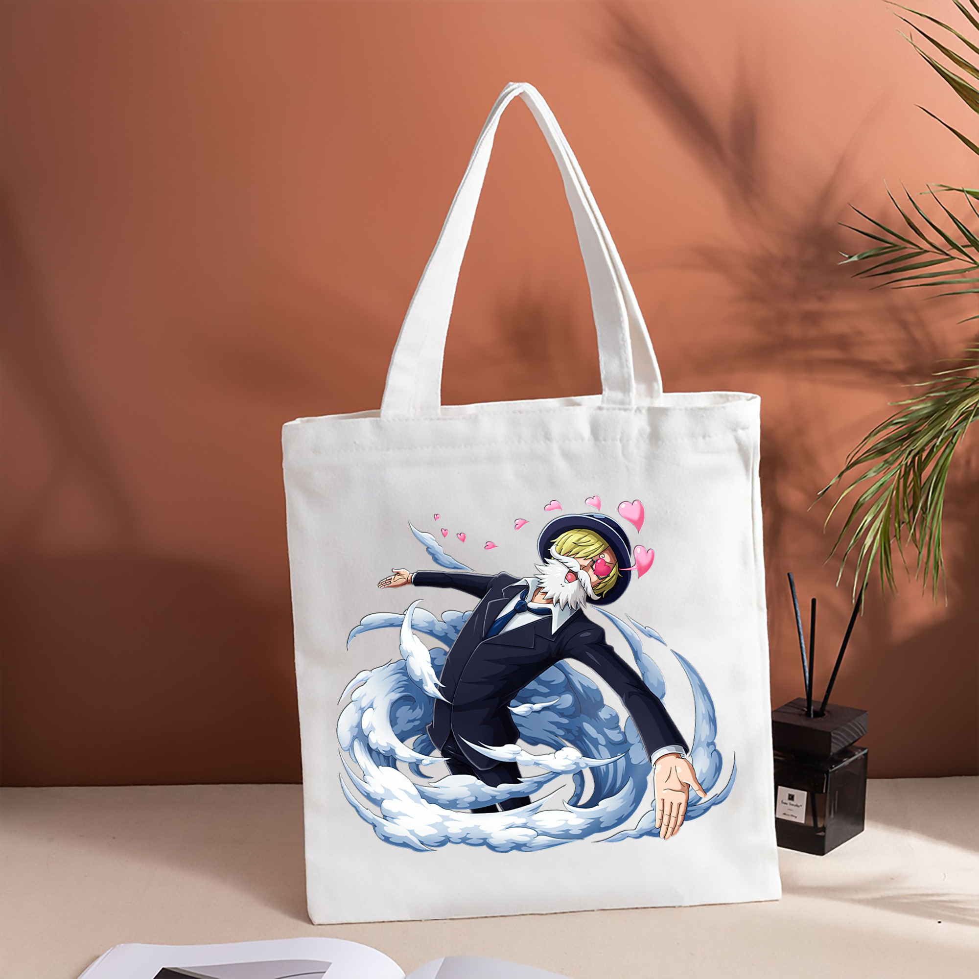 ワンピース サンジ ONE PIECE Sanji 縦型キャンバス生地手提げバッグ　トートバッグ