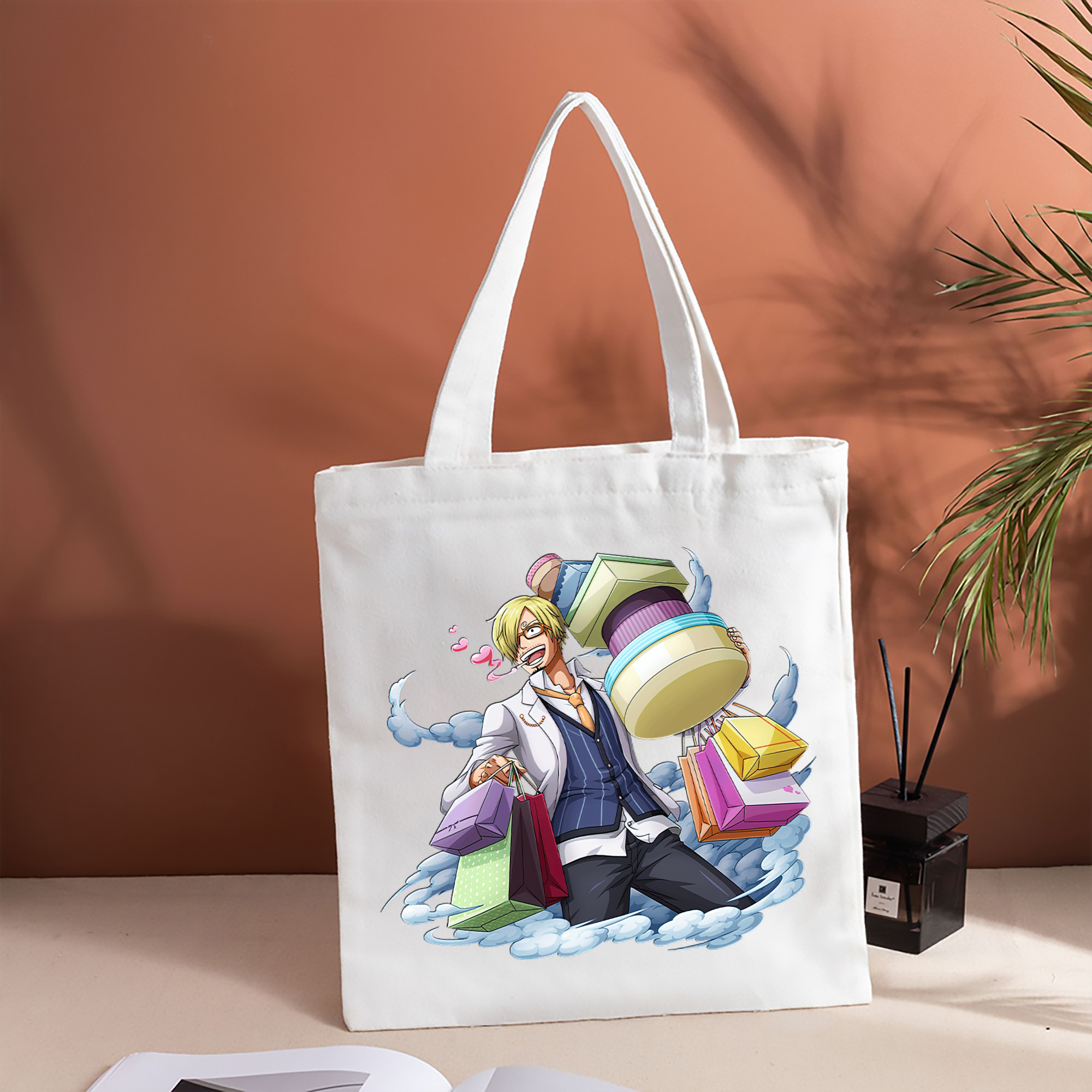 ワンピース サンジ ONE PIECE Sanji 縦型キャンバス生地手提げバッグ　トートバッグ