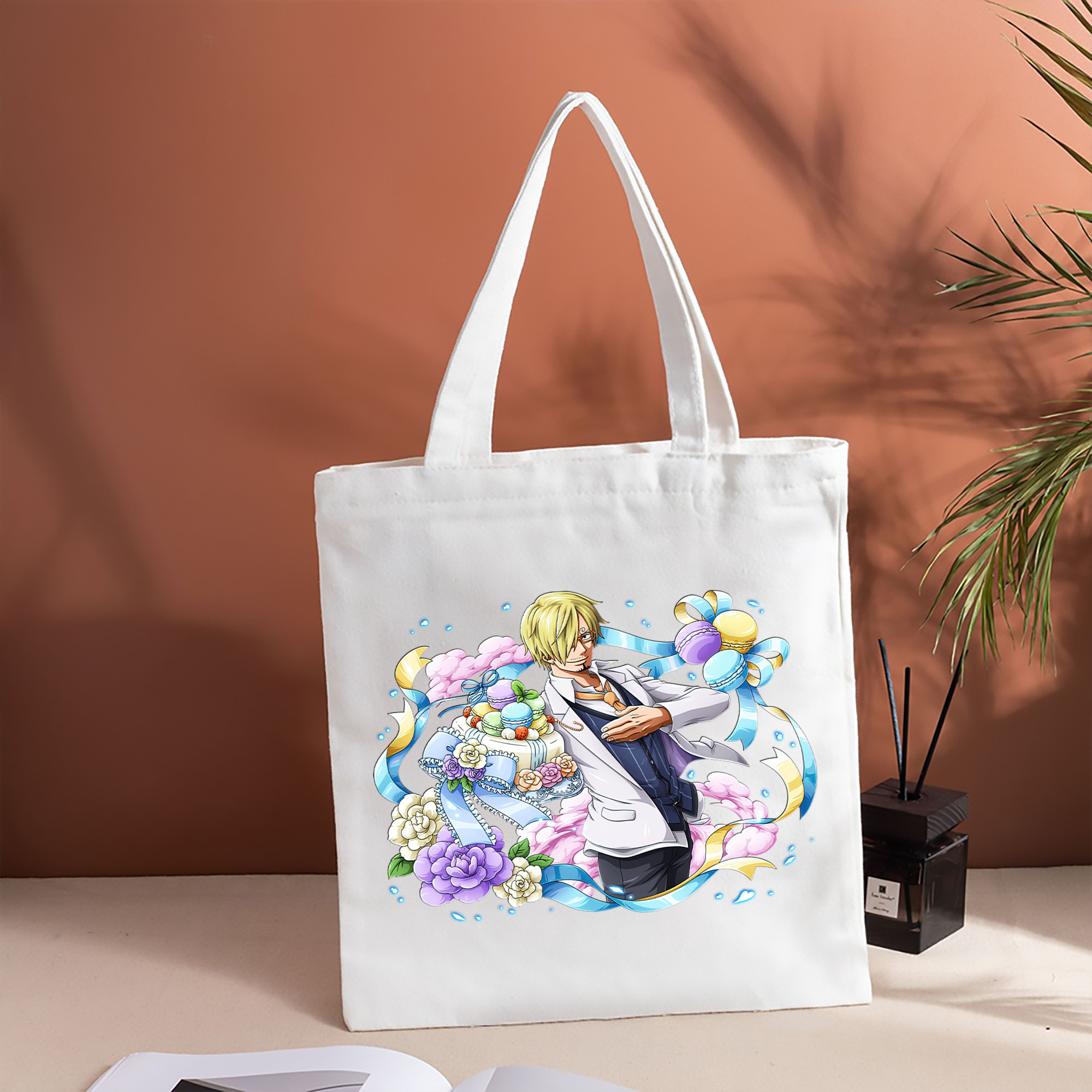 ワンピース サンジ ONE PIECE Sanji 縦型キャンバス生地手提げバッグ　トートバッグ