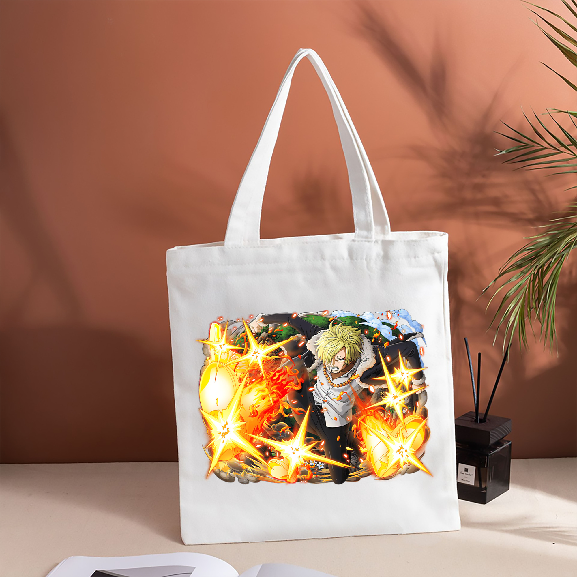 ワンピース サンジ ONE PIECE Sanji 縦型キャンバス生地手提げバッグ　トートバッグ