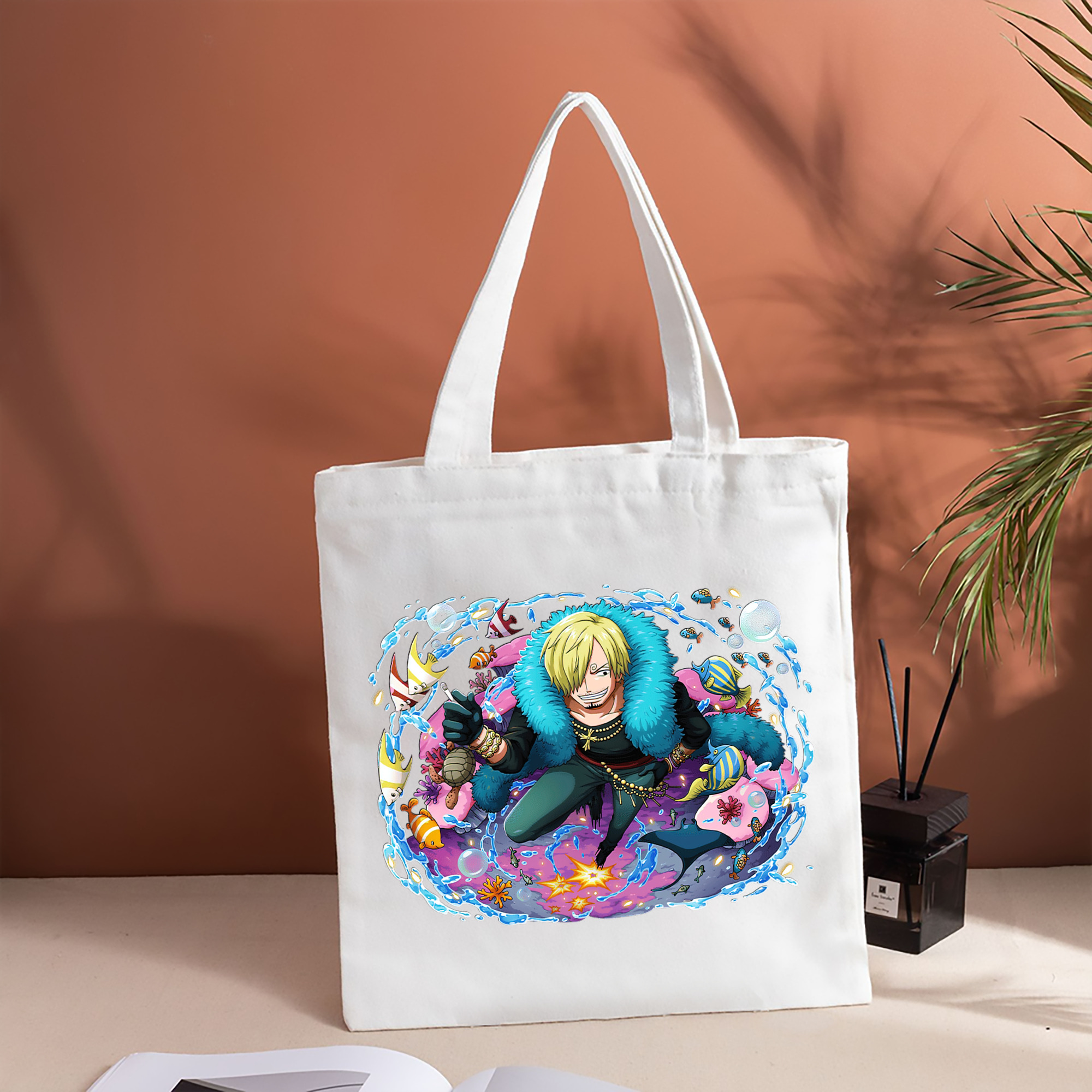 ワンピース サンジ ONE PIECE Sanji 縦型キャンバス生地手提げバッグ　トートバッグ