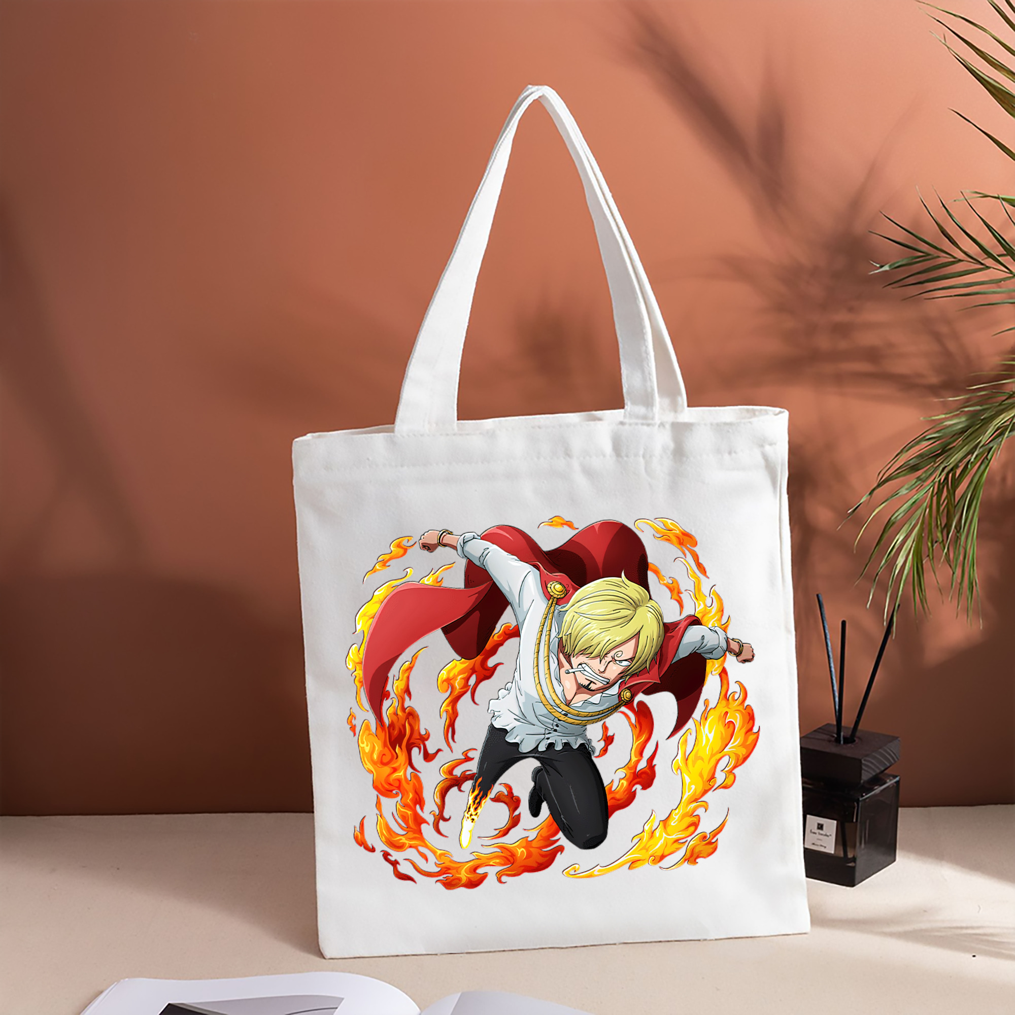 ワンピース サンジ ONE PIECE Sanji 縦型キャンバス生地手提げバッグ　トートバッグ