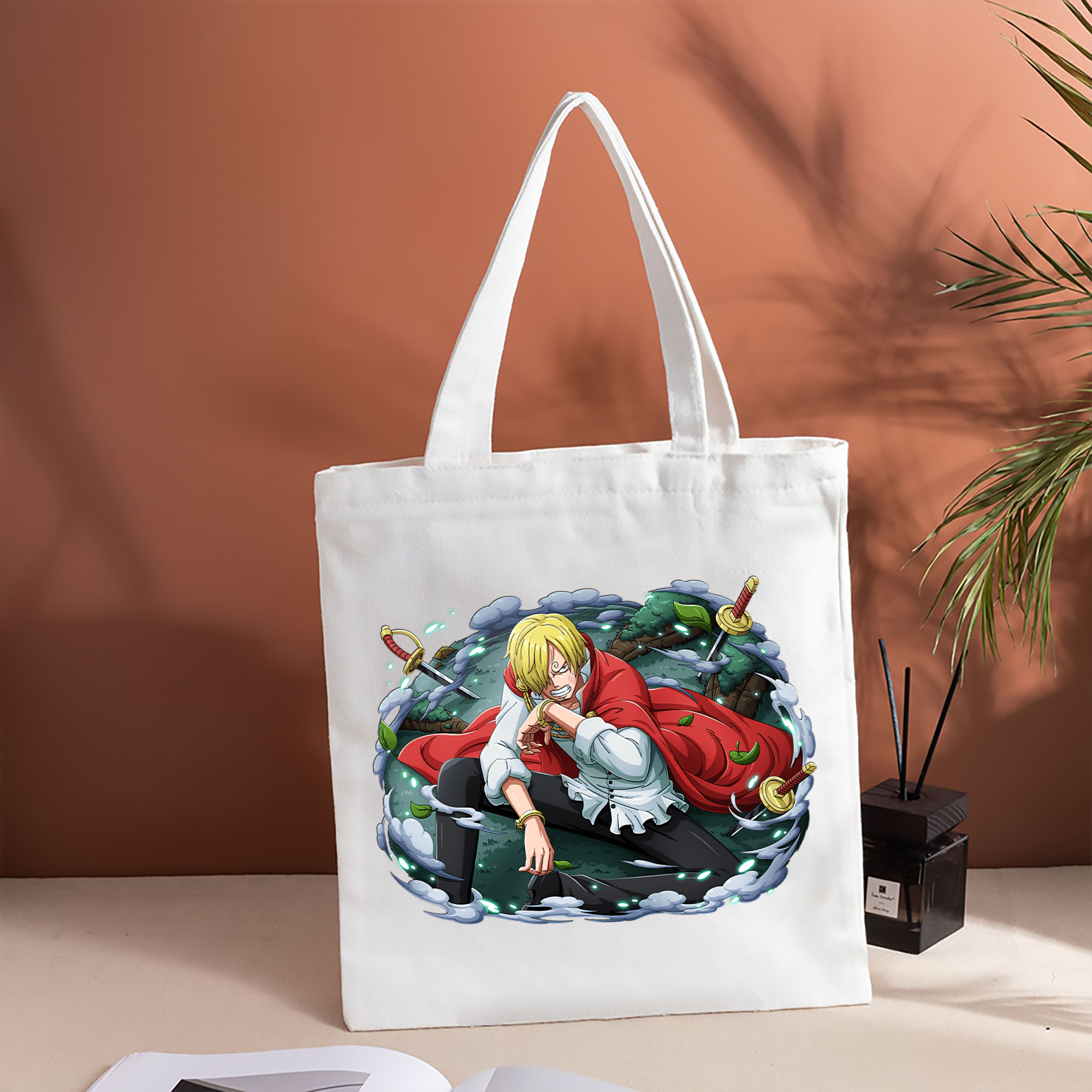 ワンピース サンジ ONE PIECE Sanji 縦型キャンバス生地手提げバッグ　トートバッグ