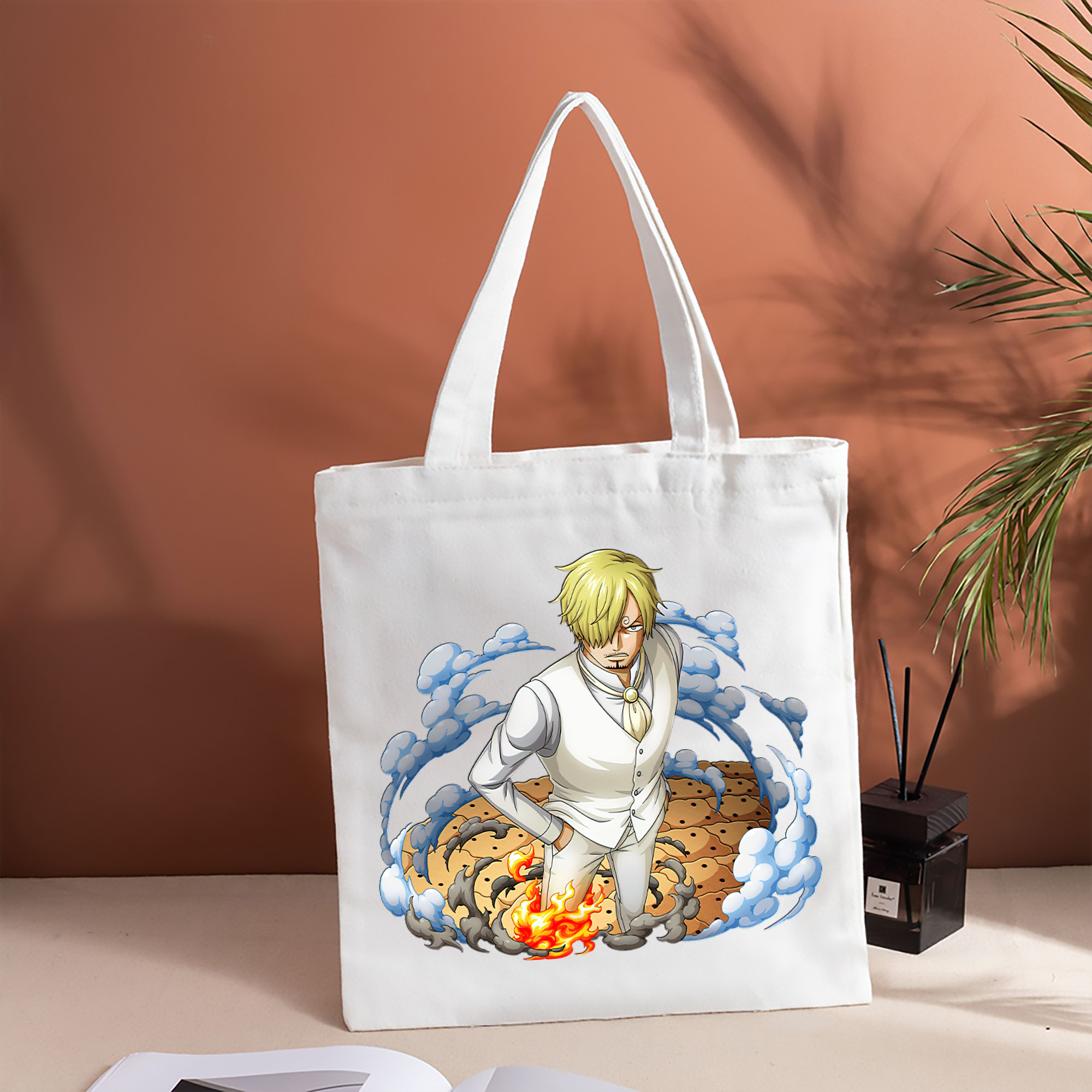 ワンピース サンジ ONE PIECE Sanji 縦型キャンバス生地手提げバッグ　トートバッグ
