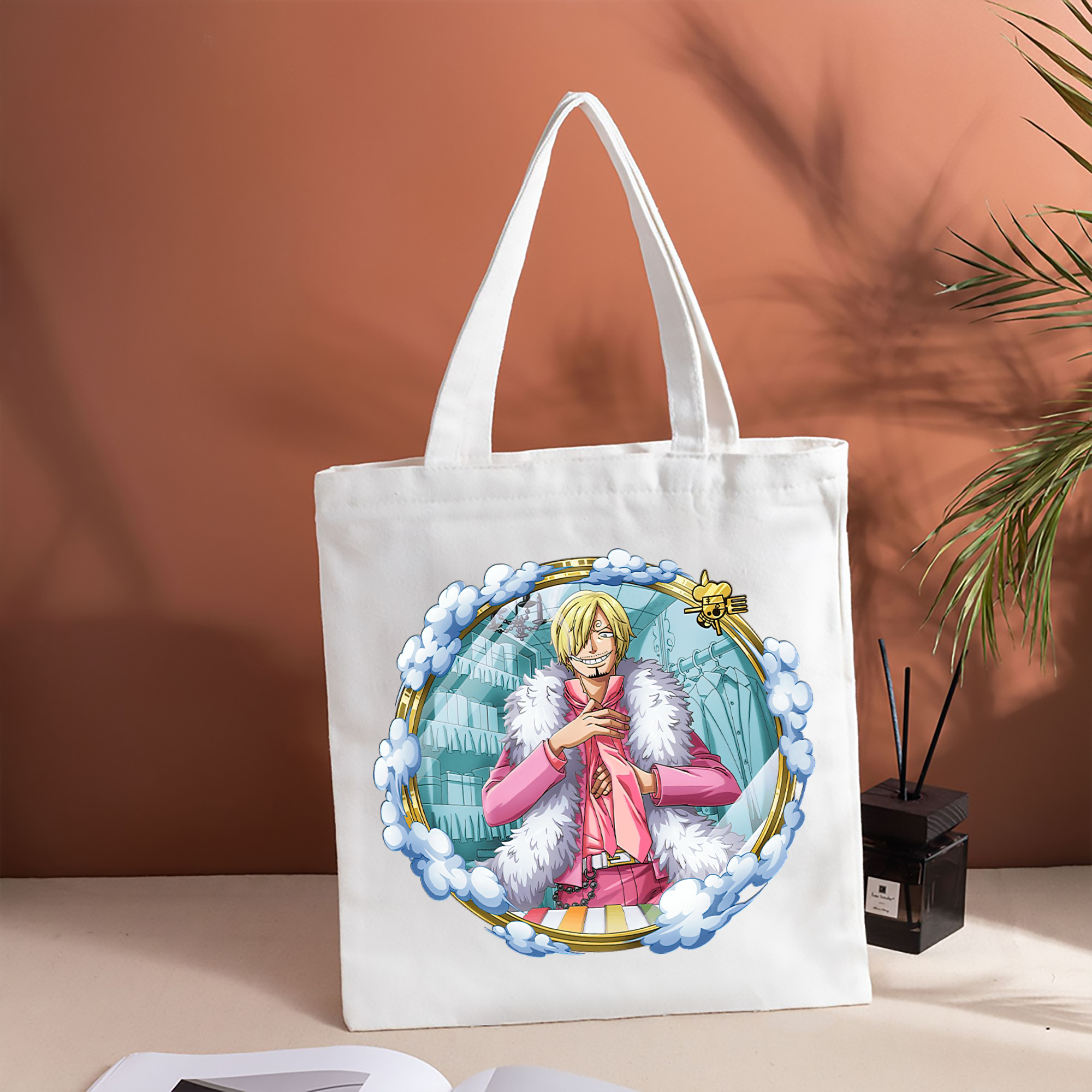 ワンピース サンジ ONE PIECE Sanji 縦型キャンバス生地手提げバッグ　トートバッグ