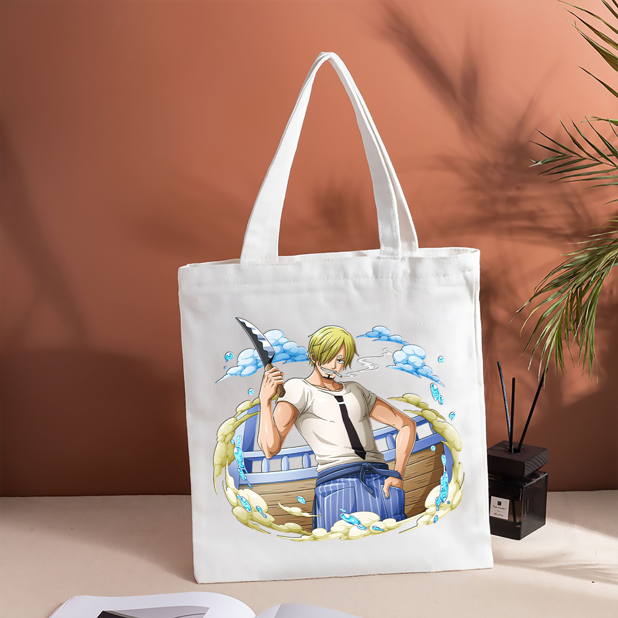 ワンピース サンジ ONE PIECE Sanji 縦型キャンバス生地手提げバッグ　トートバッグ