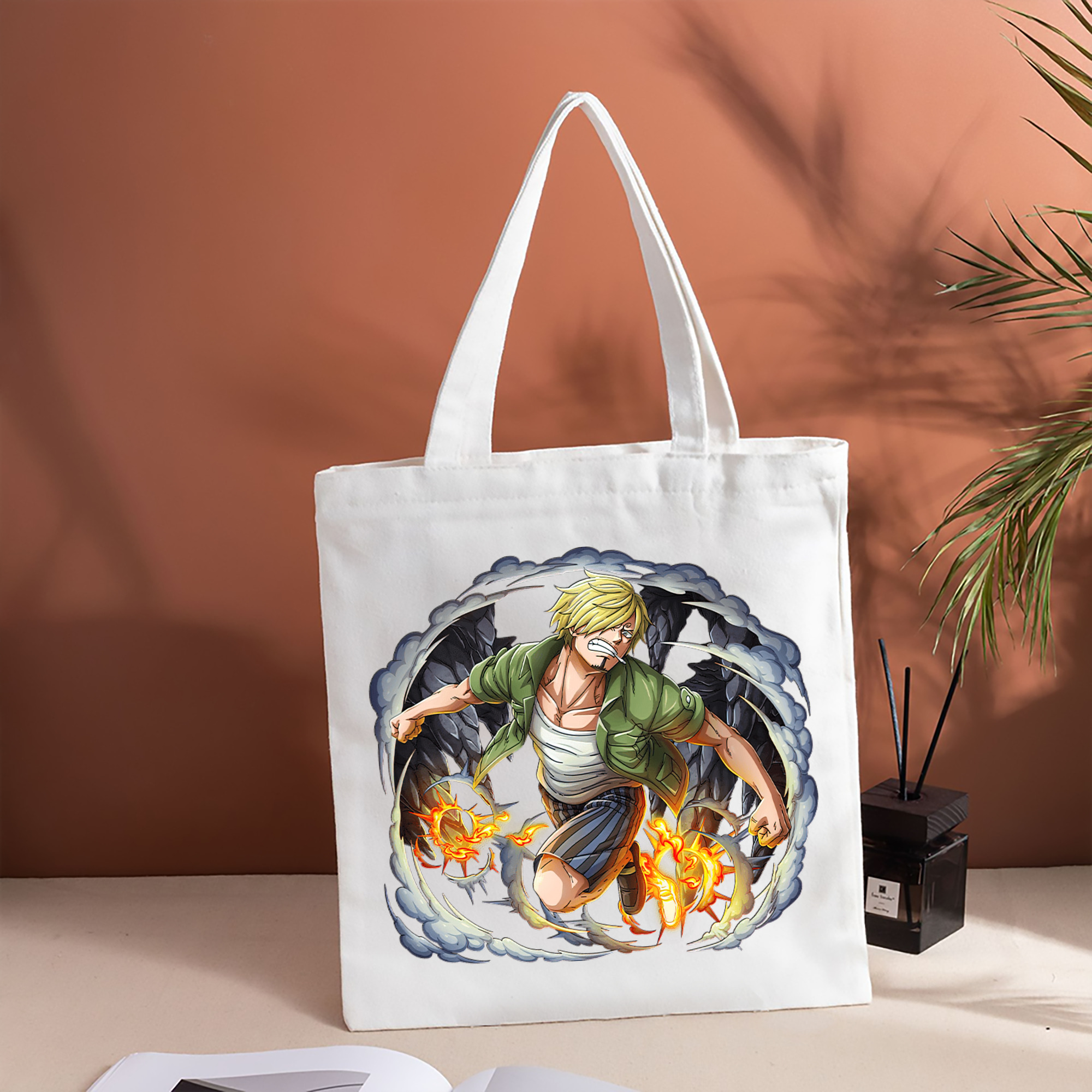 ワンピース サンジ ONE PIECE Sanji 縦型キャンバス生地手提げバッグ　トートバッグ