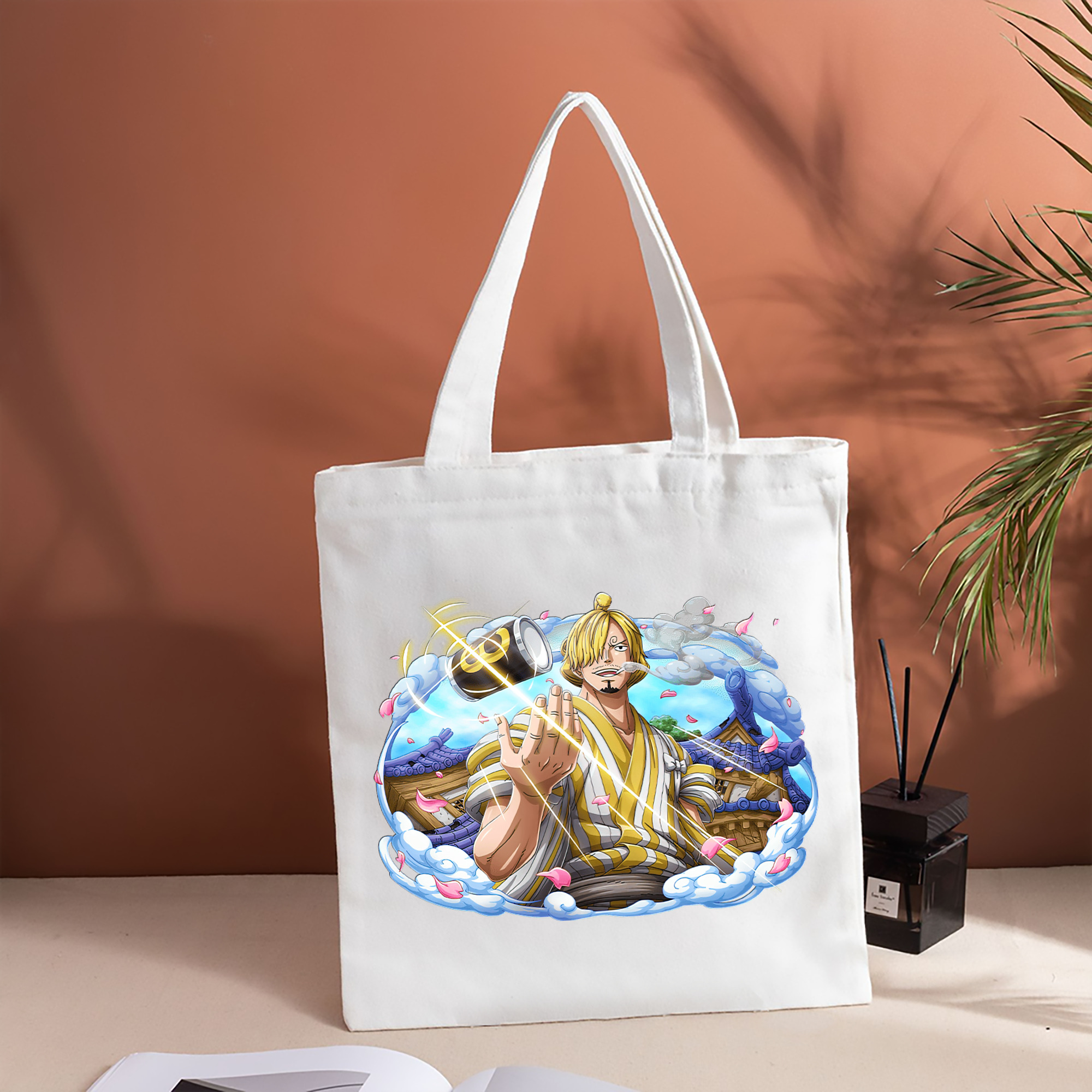 ワンピース サンジ ONE PIECE Sanji 縦型キャンバス生地手提げバッグ　トートバッグ