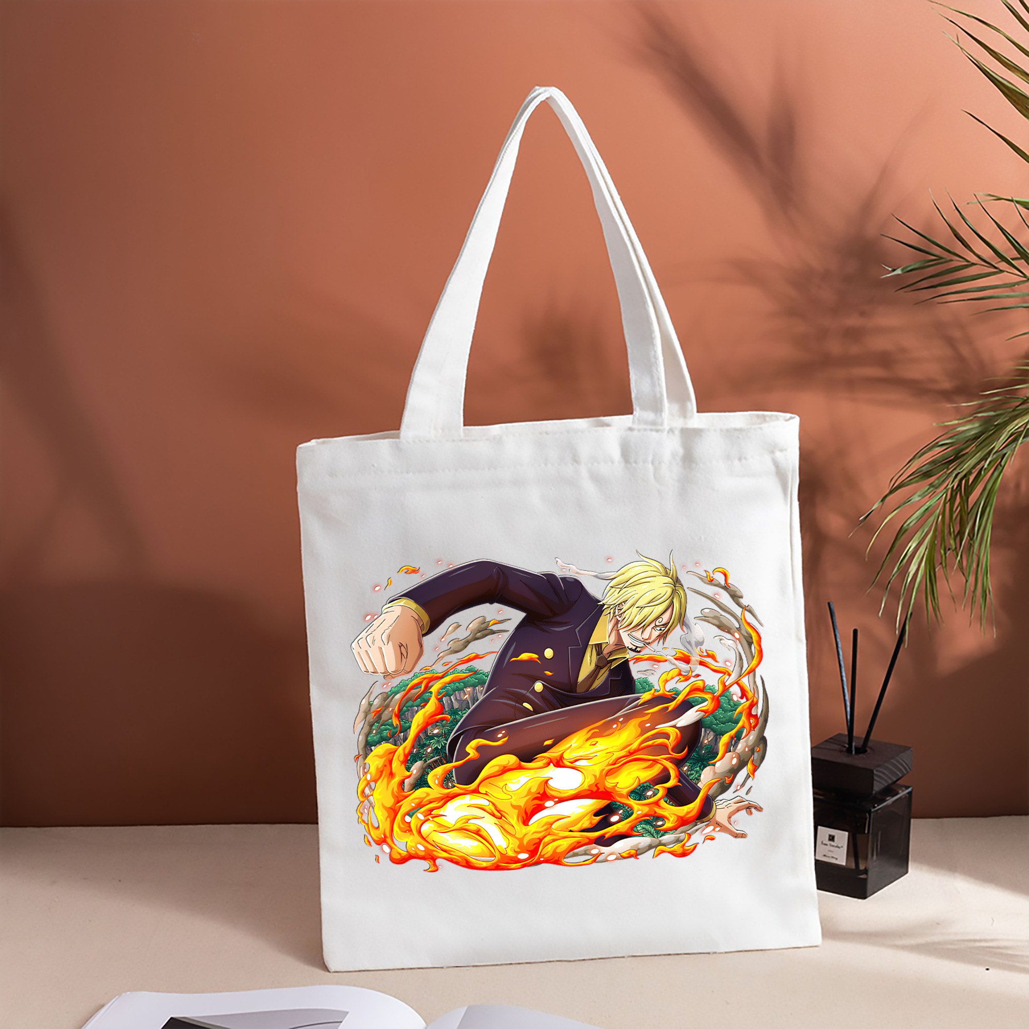ワンピース サンジ ONE PIECE Sanji 縦型キャンバス生地手提げバッグ　トートバッグ