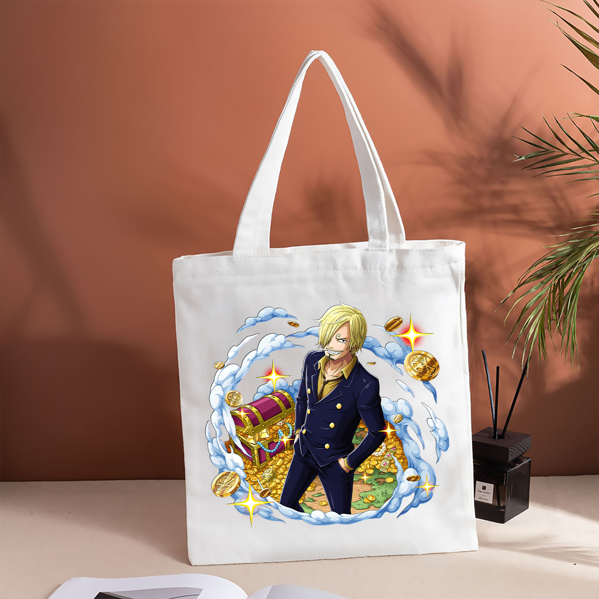 ワンピース サンジ ONE PIECE Sanji 縦型キャンバス生地手提げバッグ　トートバッグ