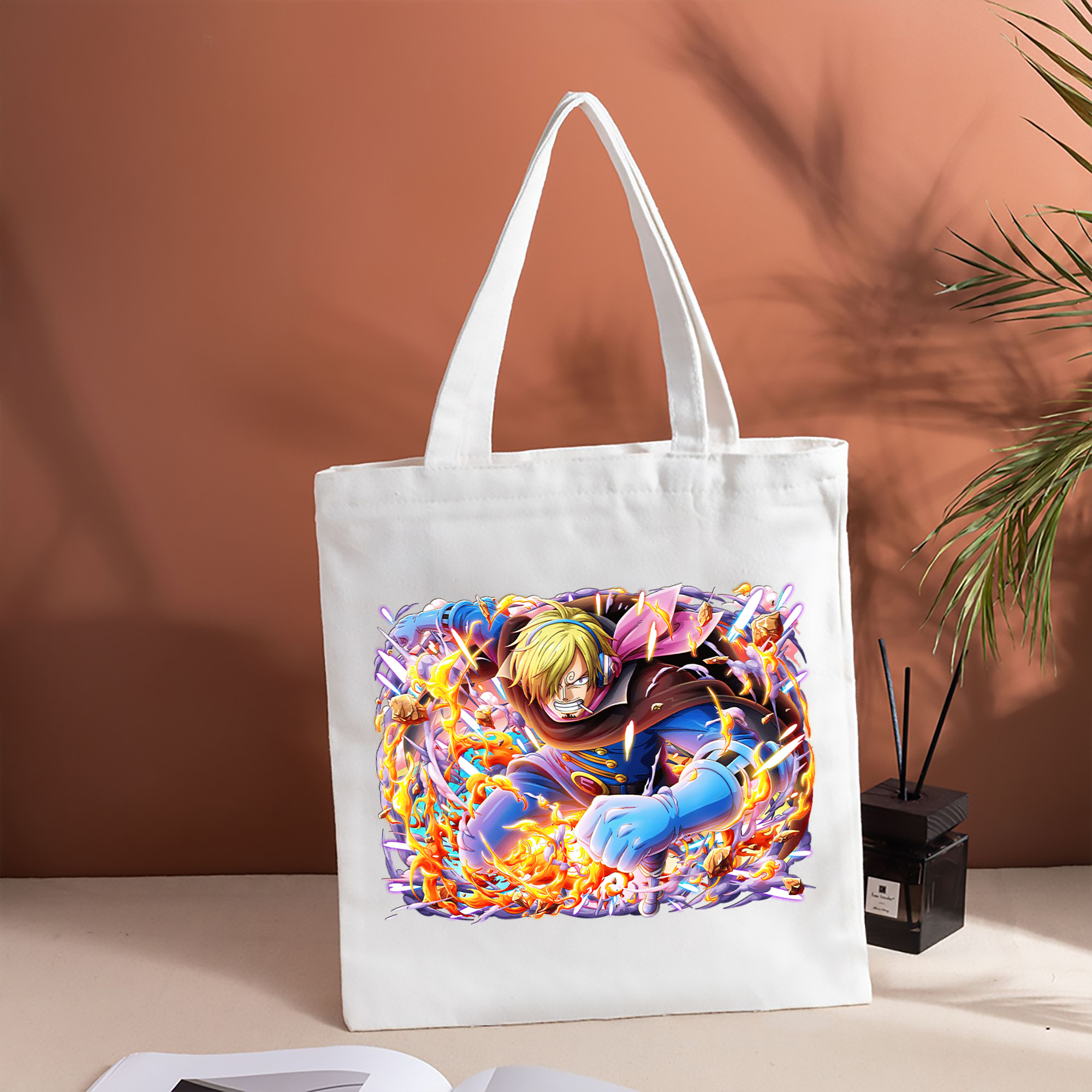 ワンピース サンジ ONE PIECE Sanji 縦型キャンバス生地手提げバッグ　トートバッグ