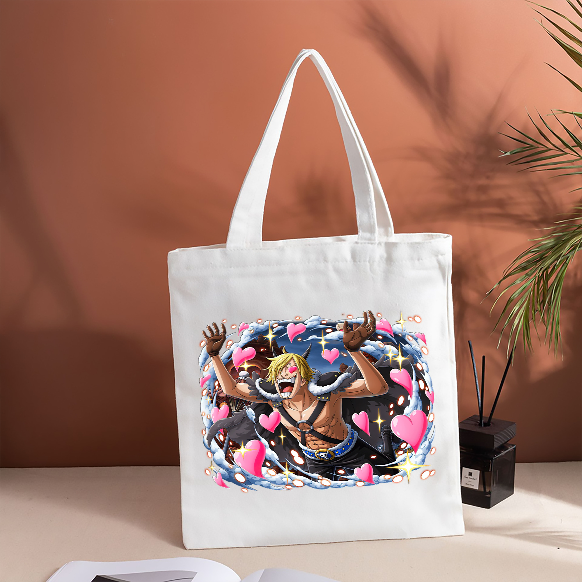 ワンピース サンジ ONE PIECE Sanji 縦型キャンバス生地手提げバッグ　トートバッグ
