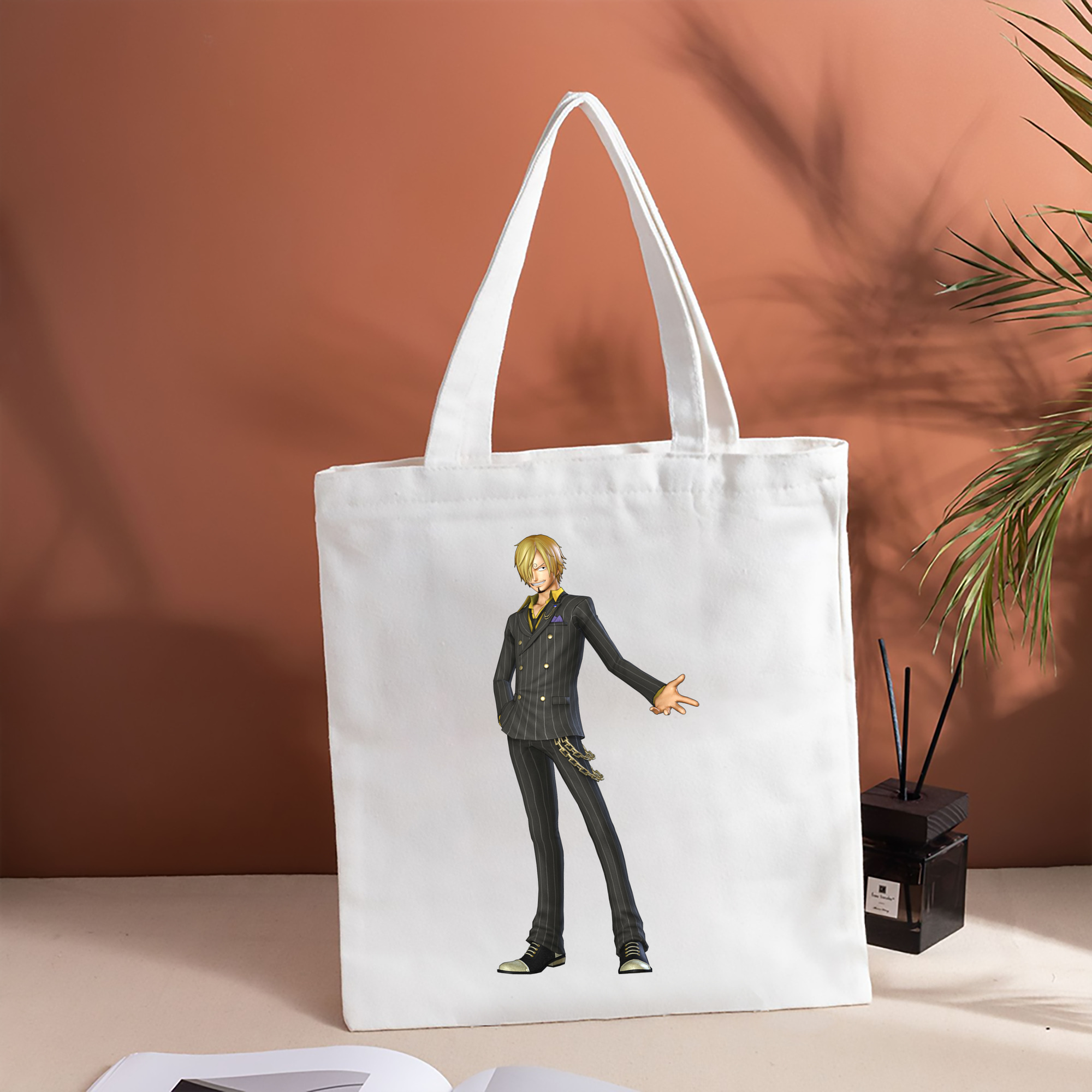 ワンピース サンジ ONE PIECE Sanji 縦型キャンバス生地手提げバッグ　トートバッグ