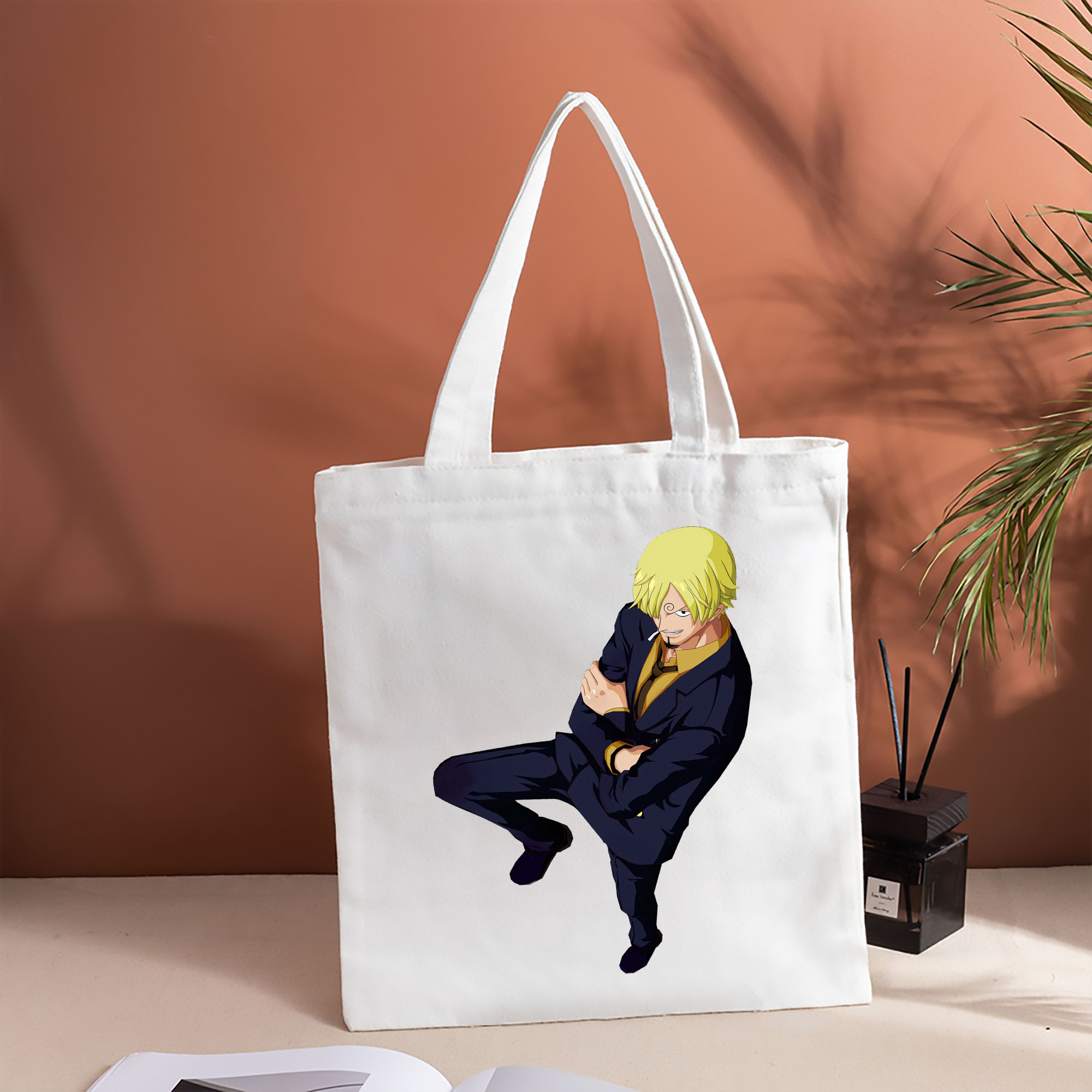 ワンピース サンジ ONE PIECE Sanji 縦型キャンバス生地手提げバッグ　トートバッグ