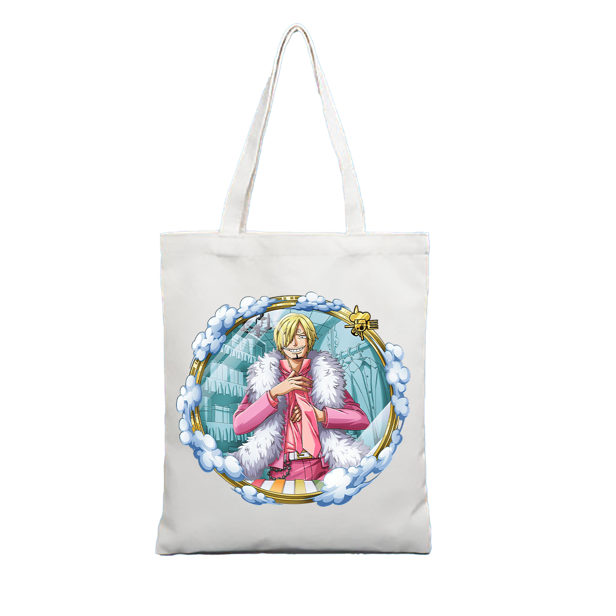 （画像用） ワンピース サンジ ONE PIECE Sanji 縦型キャンバス生地手提げバッグ　トートバッグ