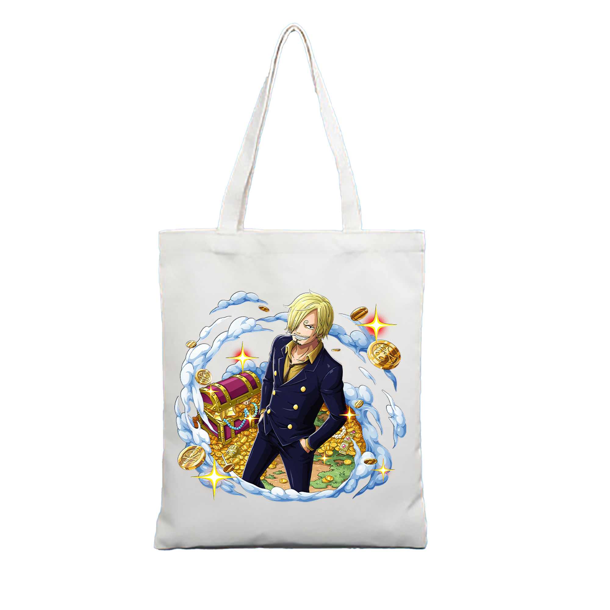 （画像用） ワンピース サンジ ONE PIECE Sanji 縦型キャンバス生地手提げバッグ　トートバッグ