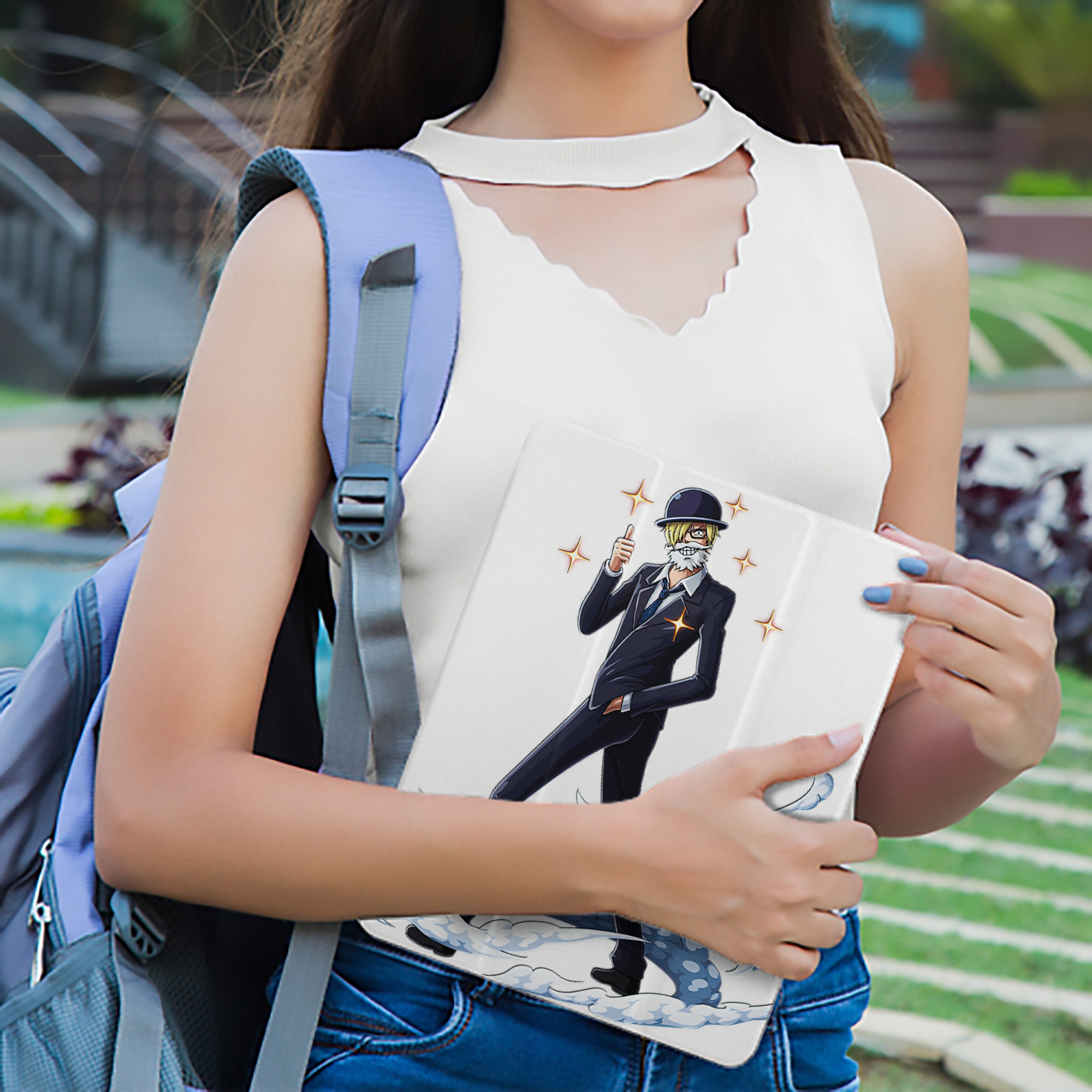 ワンピース サンジ ONE PIECE Sanji IPad ケース ペン収納付き 三つ折りスタンド PUレザー×シリコン 対応機種9.5/10.5/10.9インチ