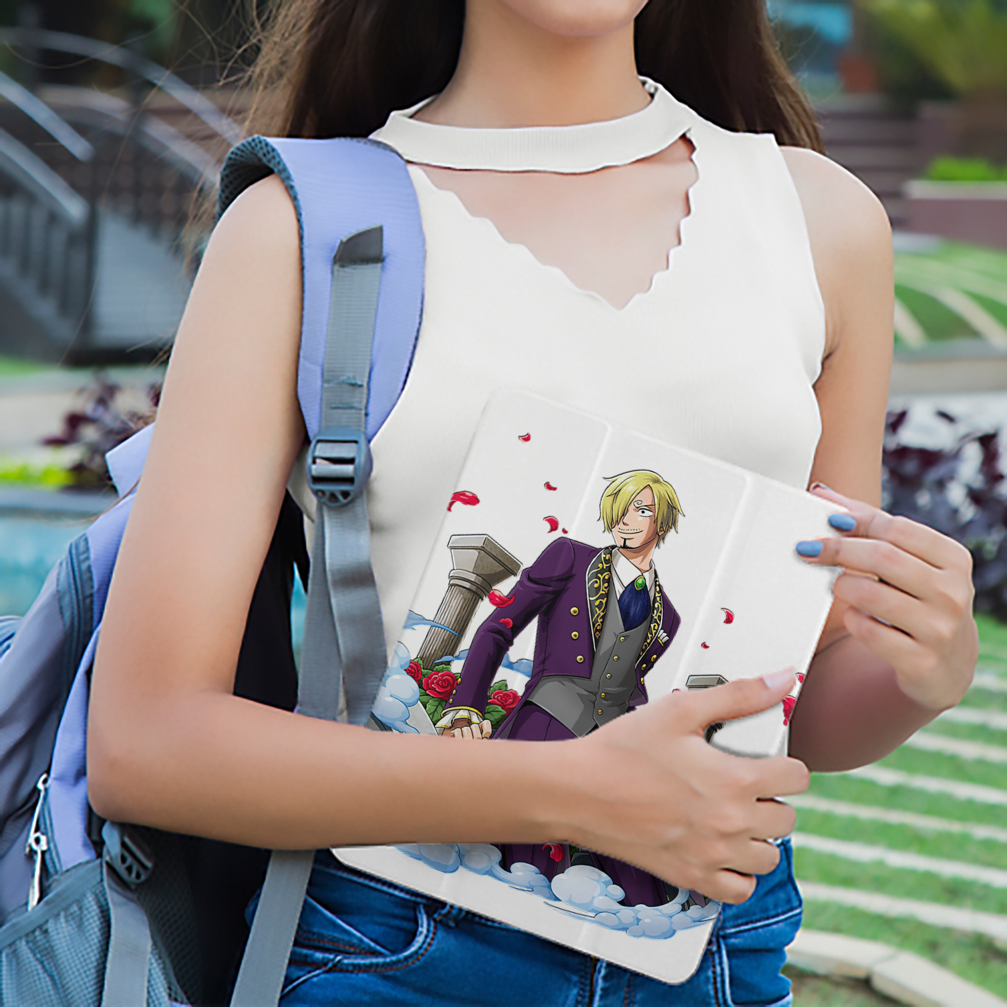 ワンピース サンジ ONE PIECE Sanji IPad ケース ペン収納付き 三つ折りスタンド PUレザー×シリコン 対応機種9.5/10.5/10.9インチ