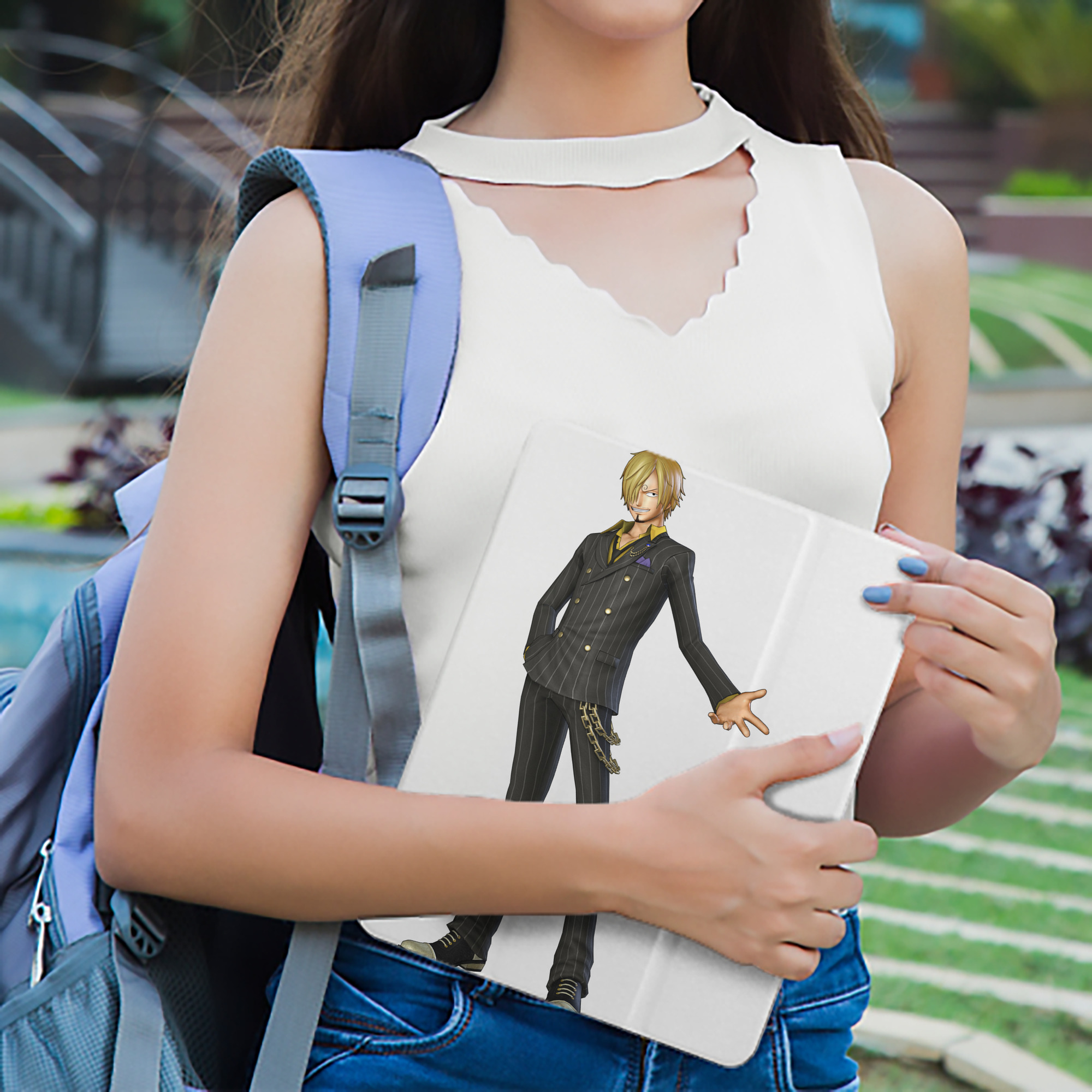 ワンピース サンジ ONE PIECE Sanji IPad ケース ペン収納付き 三つ折りスタンド PUレザー×シリコン 対応機種9.5/10.5/10.9インチ