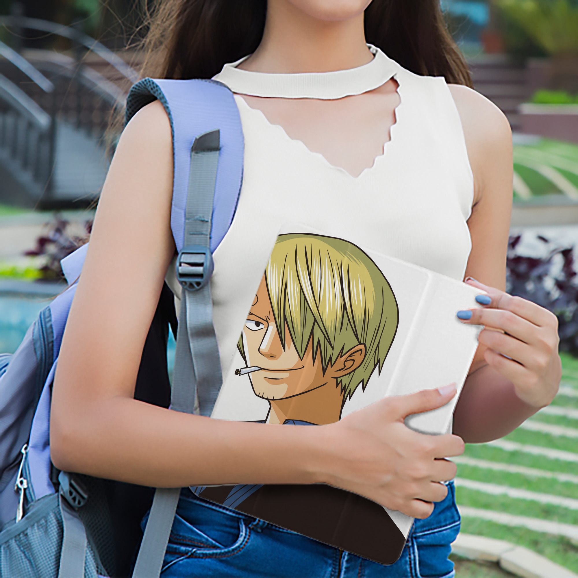 ワンピース サンジ ONE PIECE Sanji IPad ケース ペン収納付き 三つ折りスタンド PUレザー×シリコン 対応機種9.5/10.5/10.9インチ