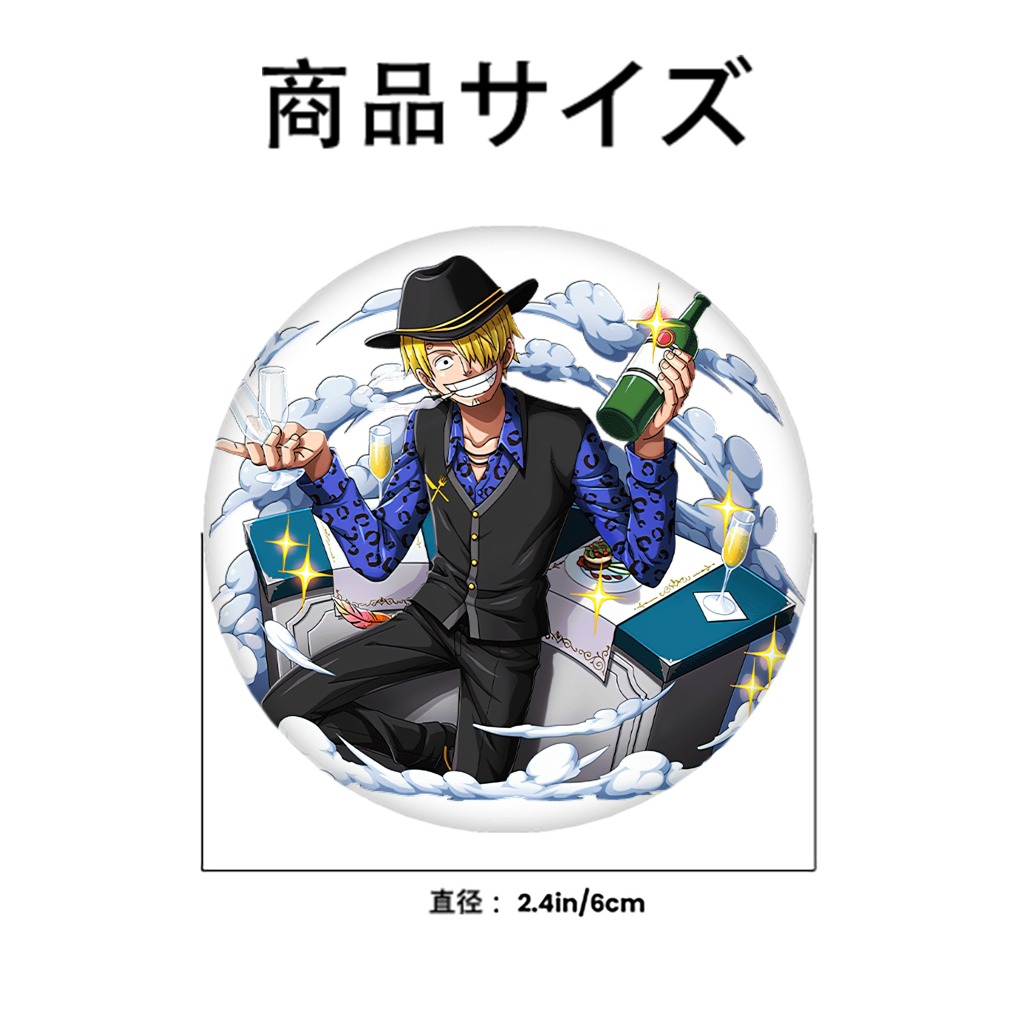 ワンピース サンジ ONE PIECE Sanji 6cm 缶バッジ 複数セット