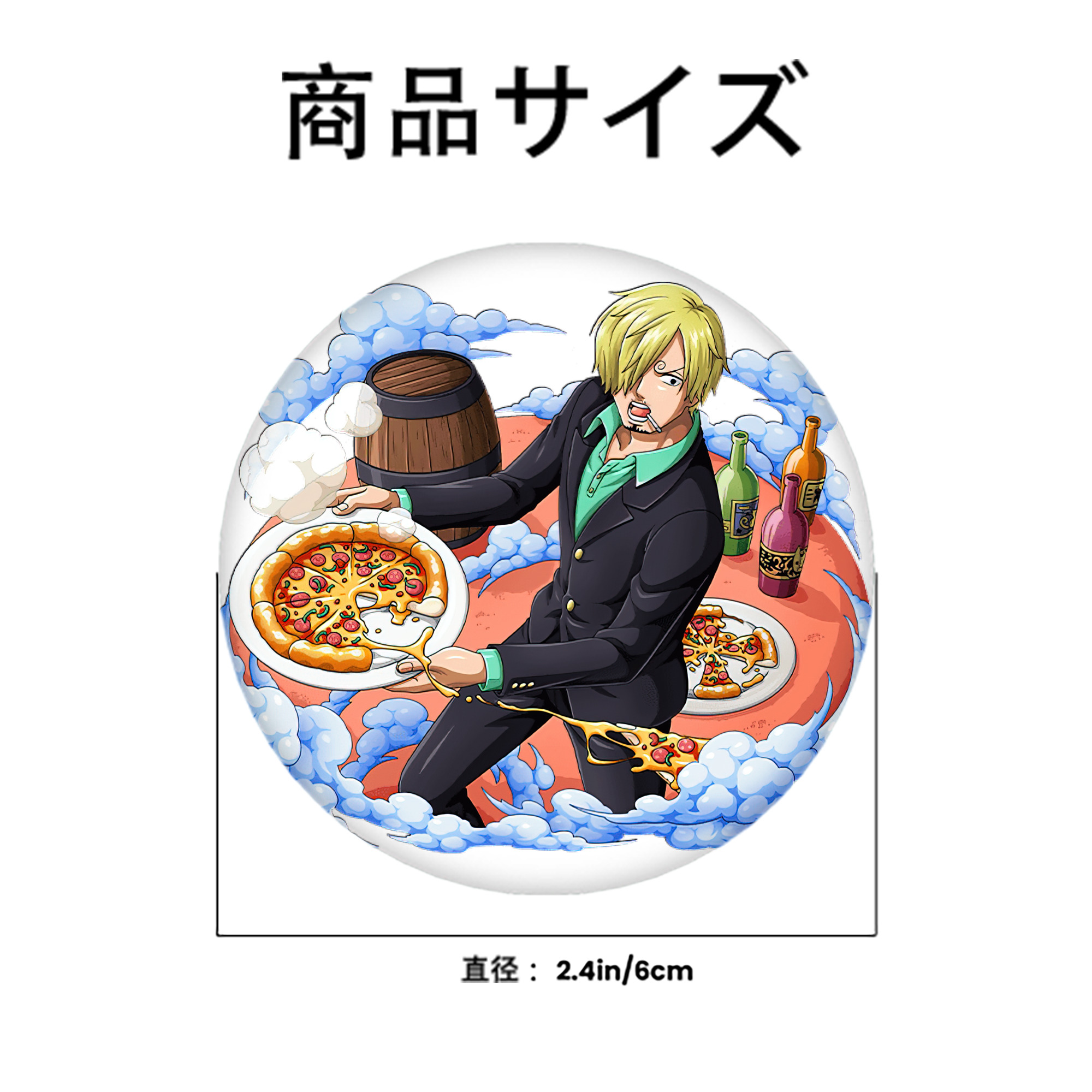 ワンピース サンジ ONE PIECE Sanji 6cm 缶バッジ 複数セット