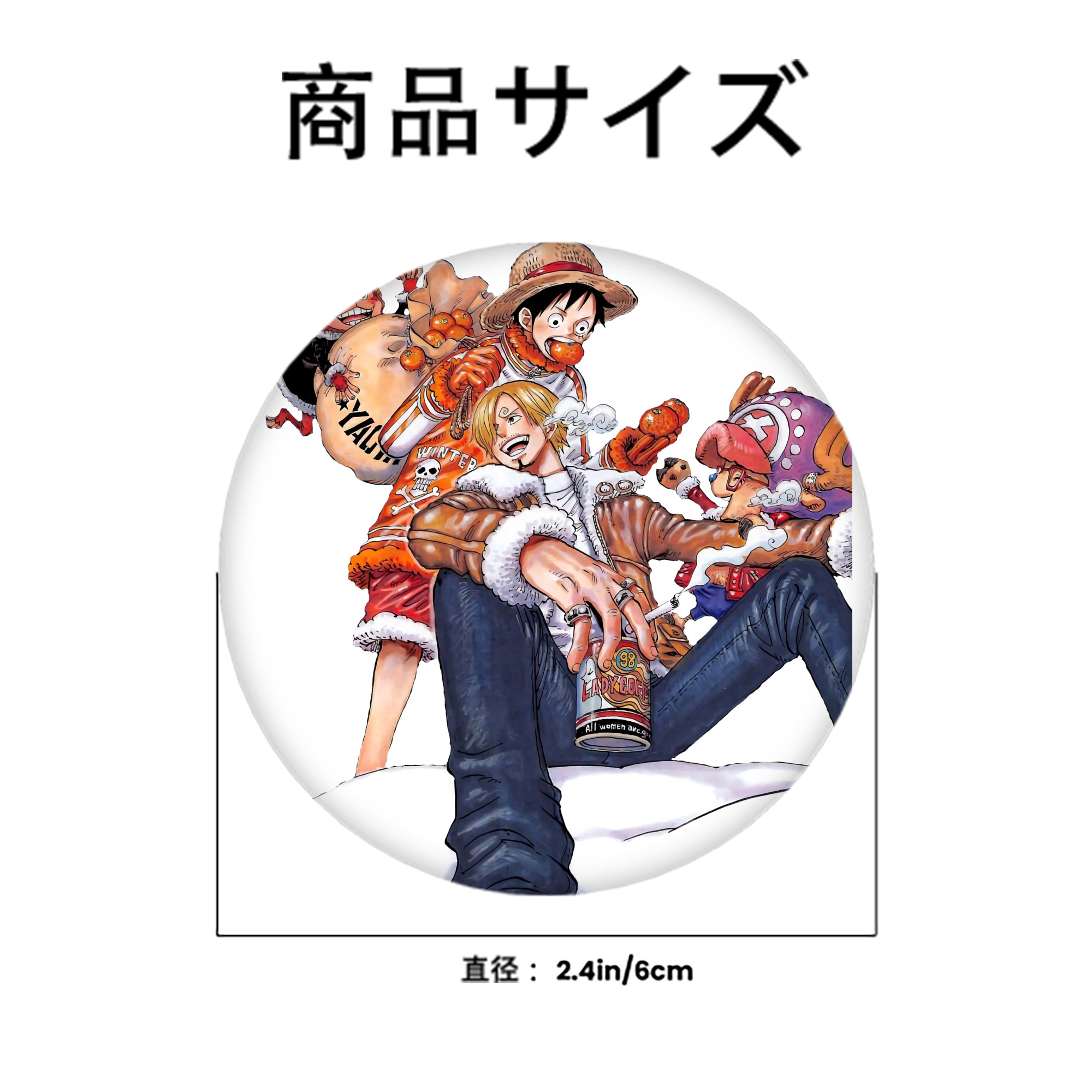 ワンピース サンジ ONE PIECE Sanji 6cm 缶バッジ 複数セット