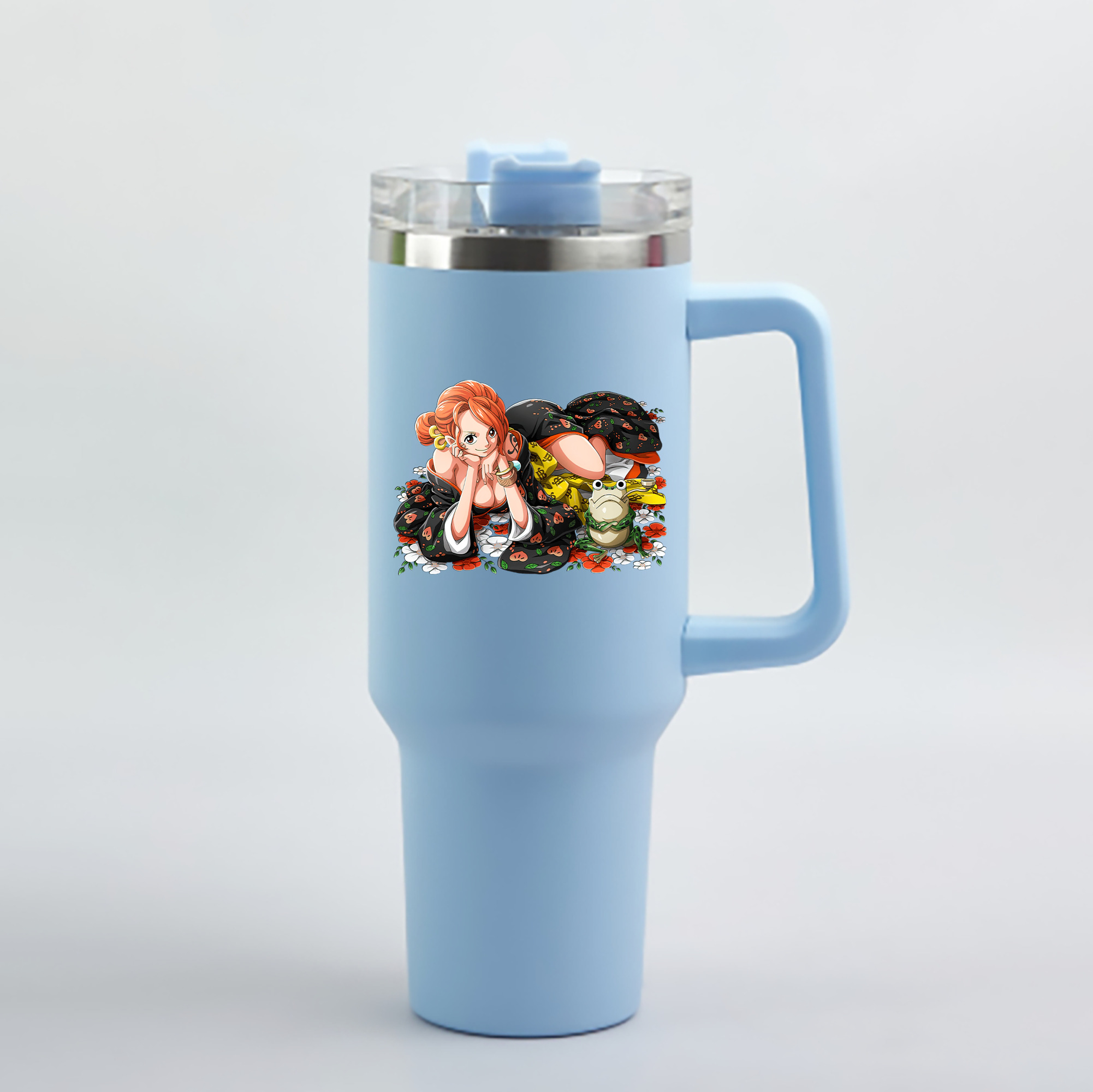 ワンピース ナミ ONE PIECE Nami 1200mL車用タンブラー - クリスタルステッカー（プラスチックストロー付き）