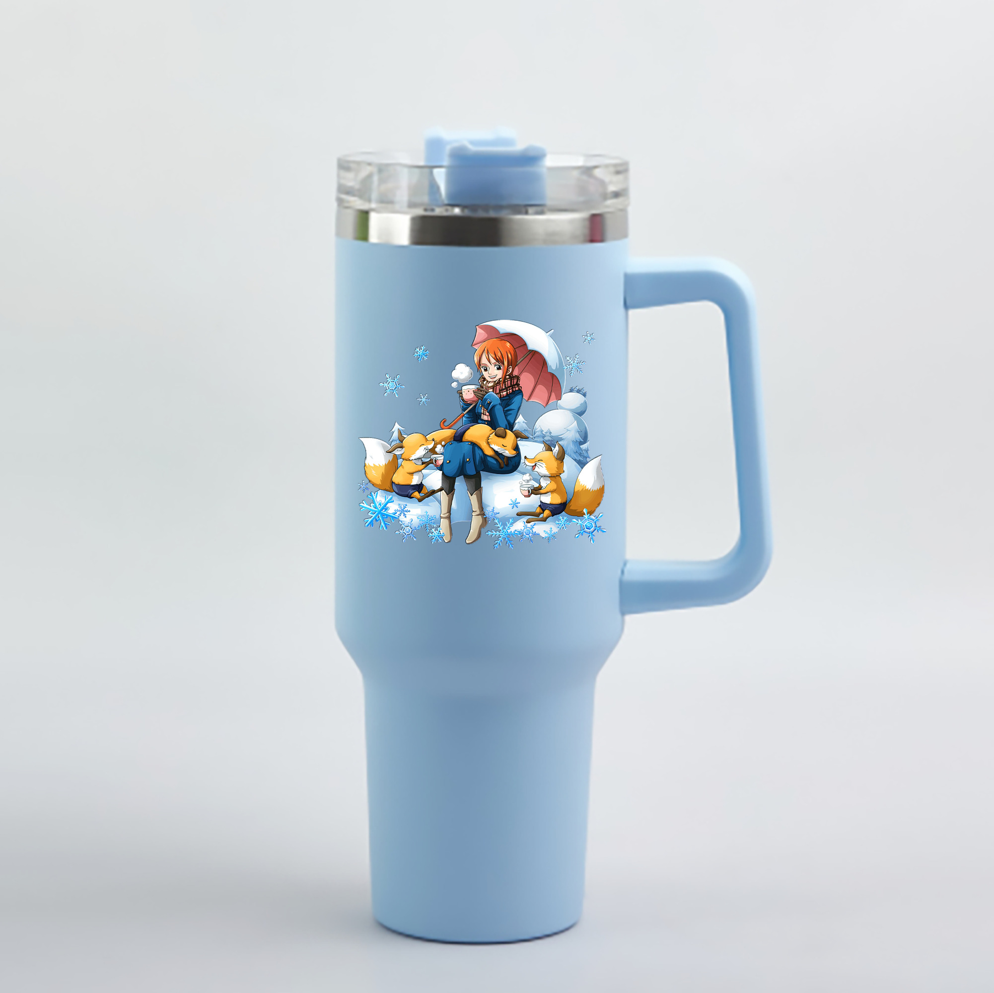ワンピース ナミ ONE PIECE Nami 1200mL車用タンブラー - クリスタルステッカー（プラスチックストロー付き）