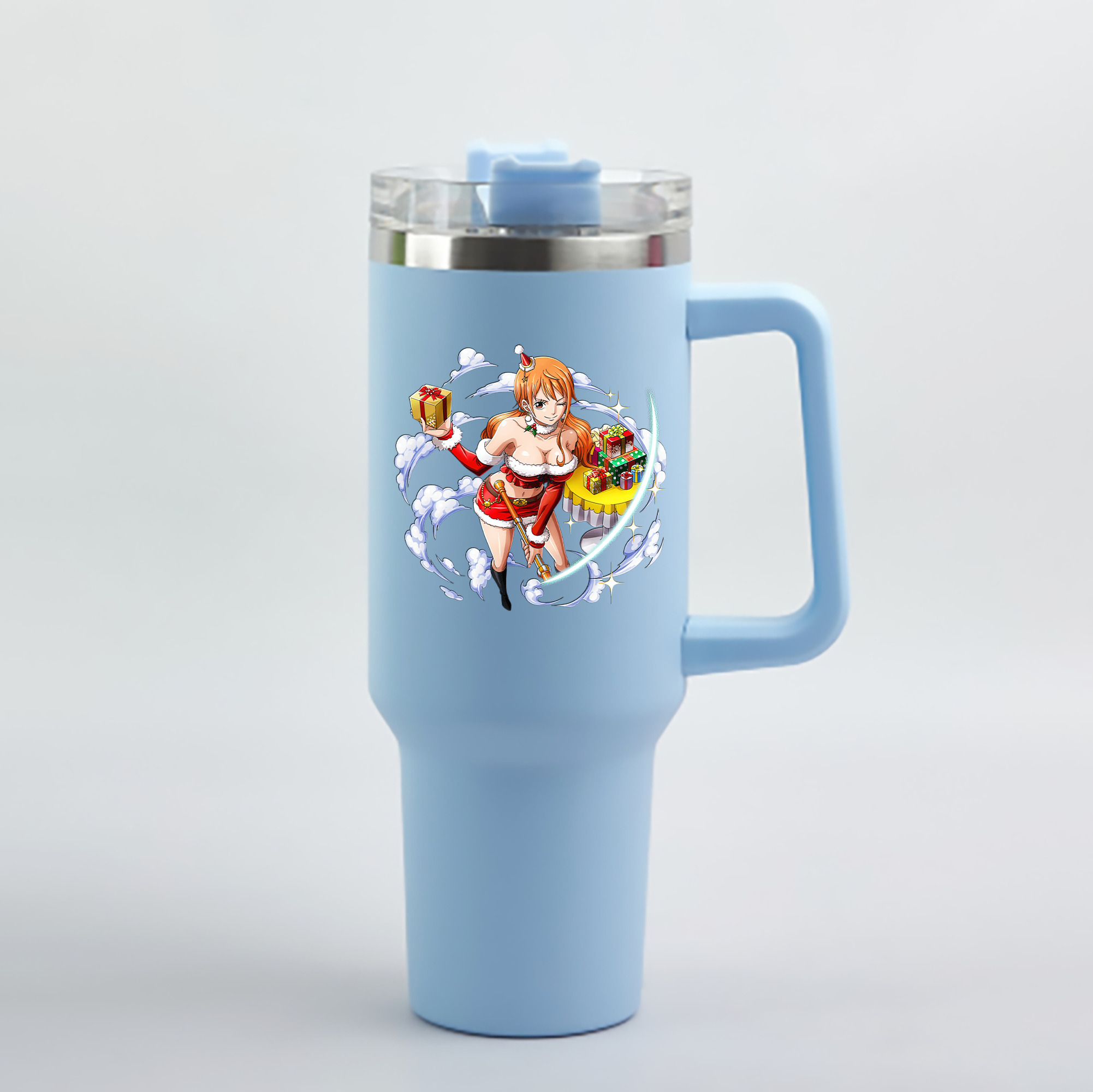 ワンピース ナミ ONE PIECE Nami 1200mL車用タンブラー - クリスタルステッカー（プラスチックストロー付き）