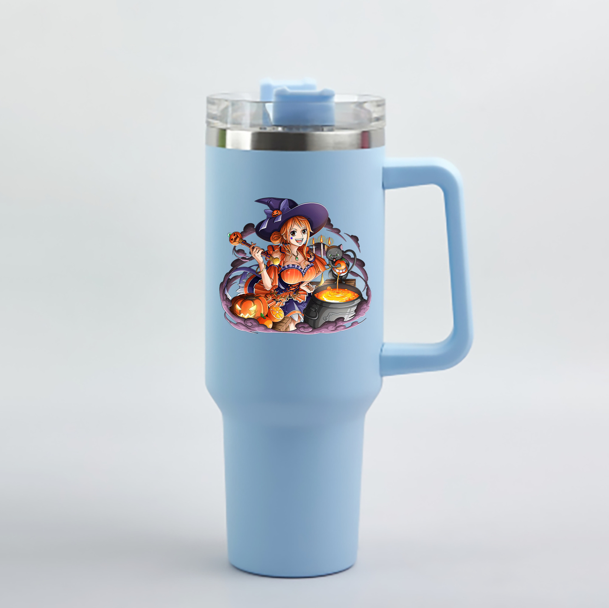 ワンピース ナミ ONE PIECE Nami 1200mL車用タンブラー - クリスタルステッカー（プラスチックストロー付き）