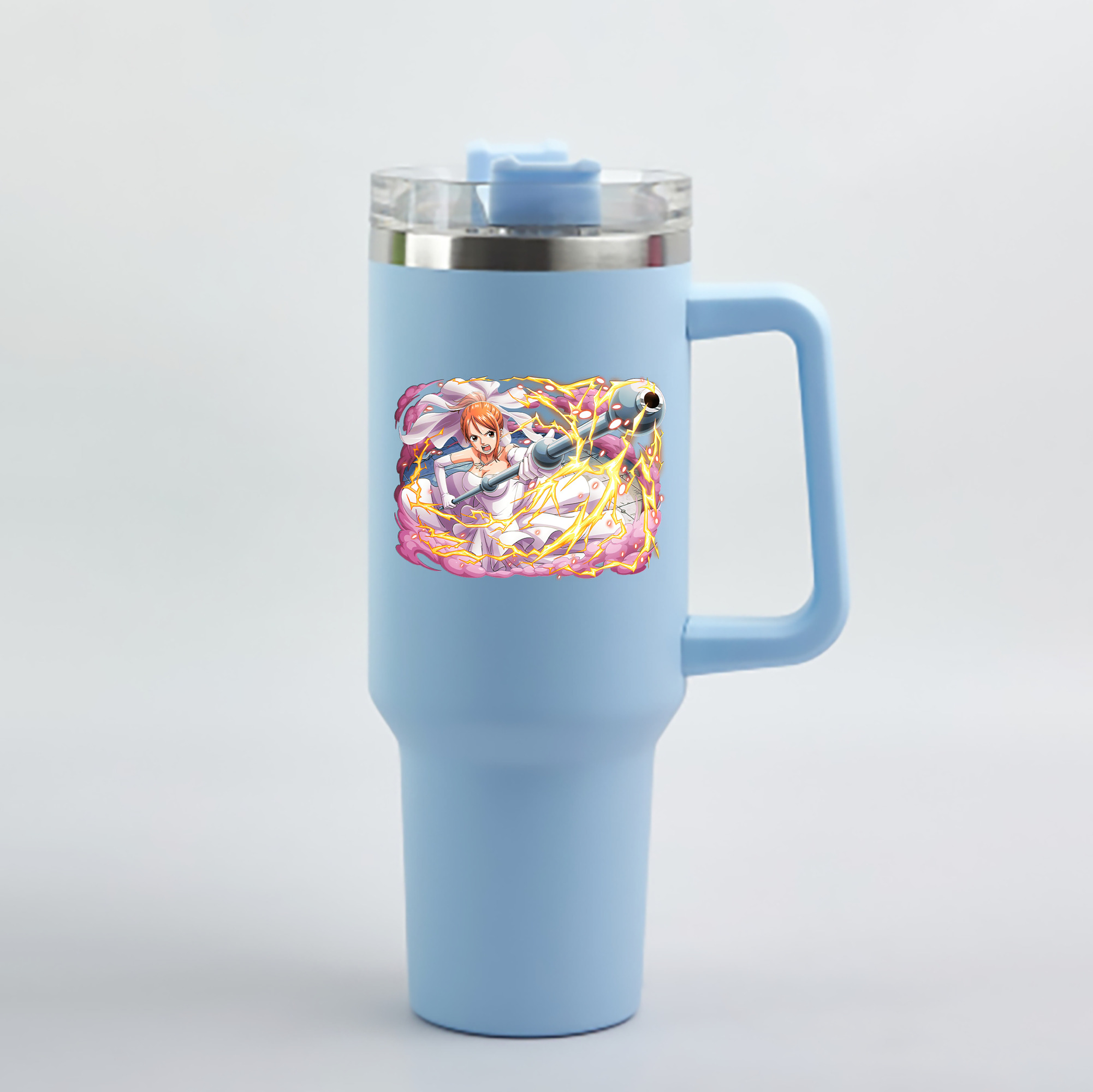 ワンピース ナミ ONE PIECE Nami 1200mL車用タンブラー - クリスタルステッカー（プラスチックストロー付き）