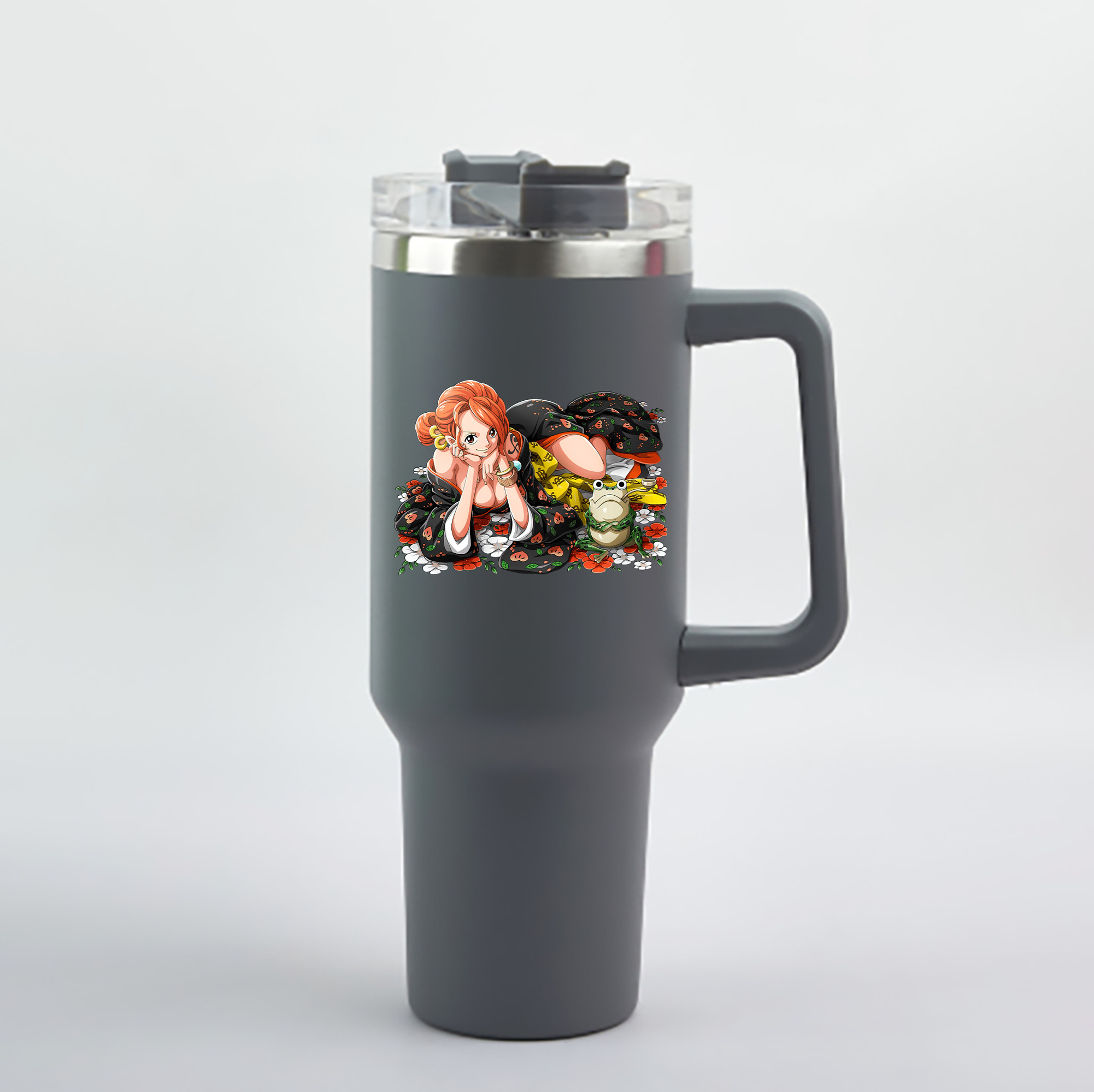 ワンピース ナミ ONE PIECE Nami 1200mL車用タンブラー - クリスタルステッカー（プラスチックストロー付き）