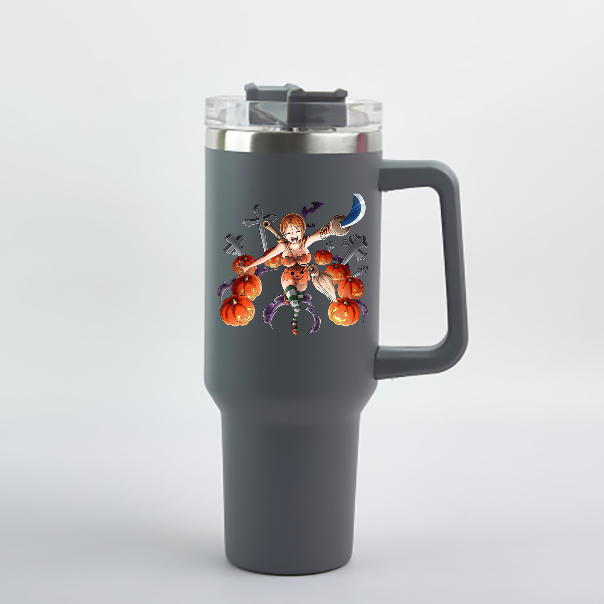 ワンピース ナミ ONE PIECE Nami 1200mL車用タンブラー - クリスタルステッカー（プラスチックストロー付き）