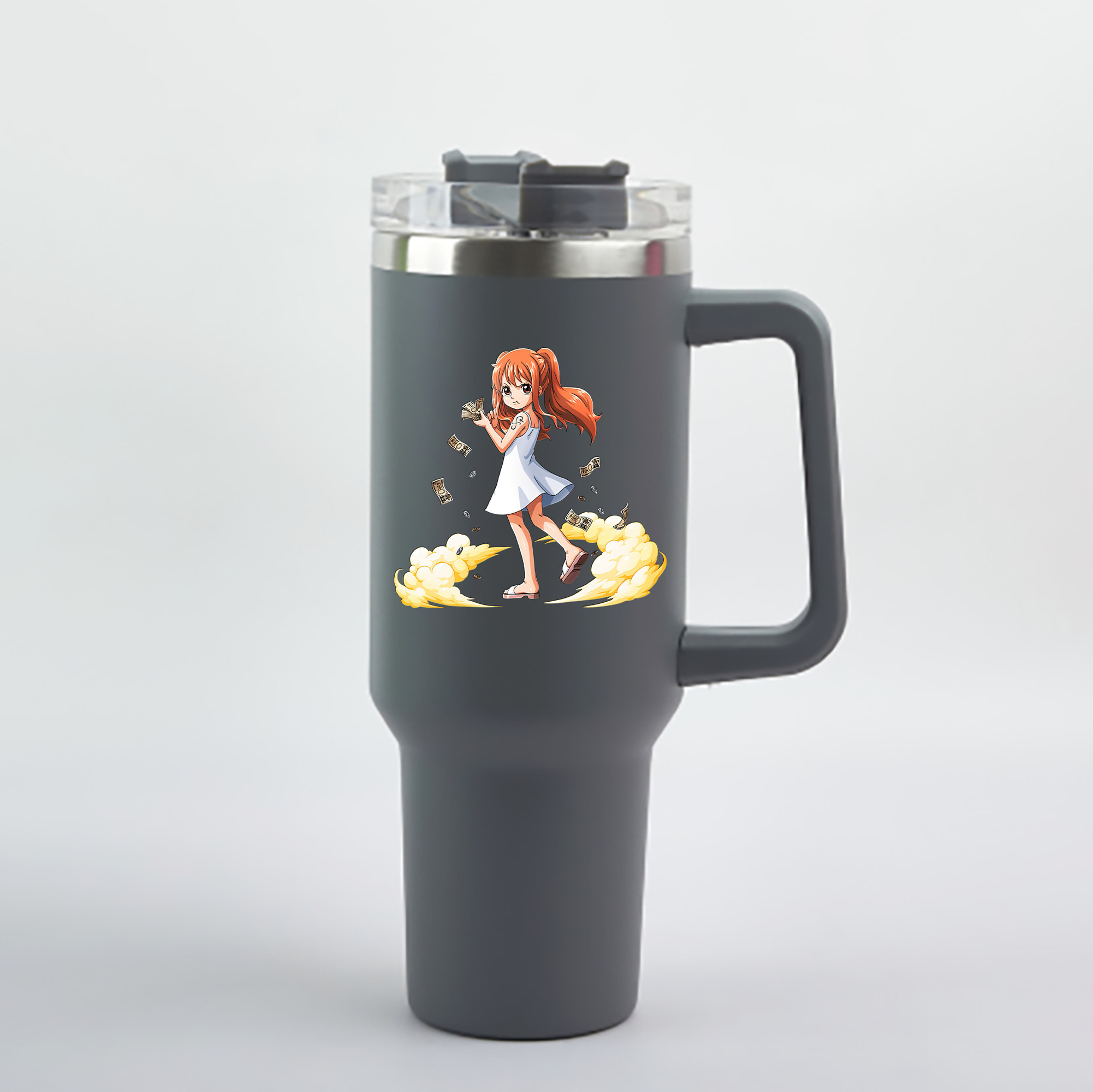 ワンピース ナミ ONE PIECE Nami 1200mL車用タンブラー - クリスタルステッカー（プラスチックストロー付き）