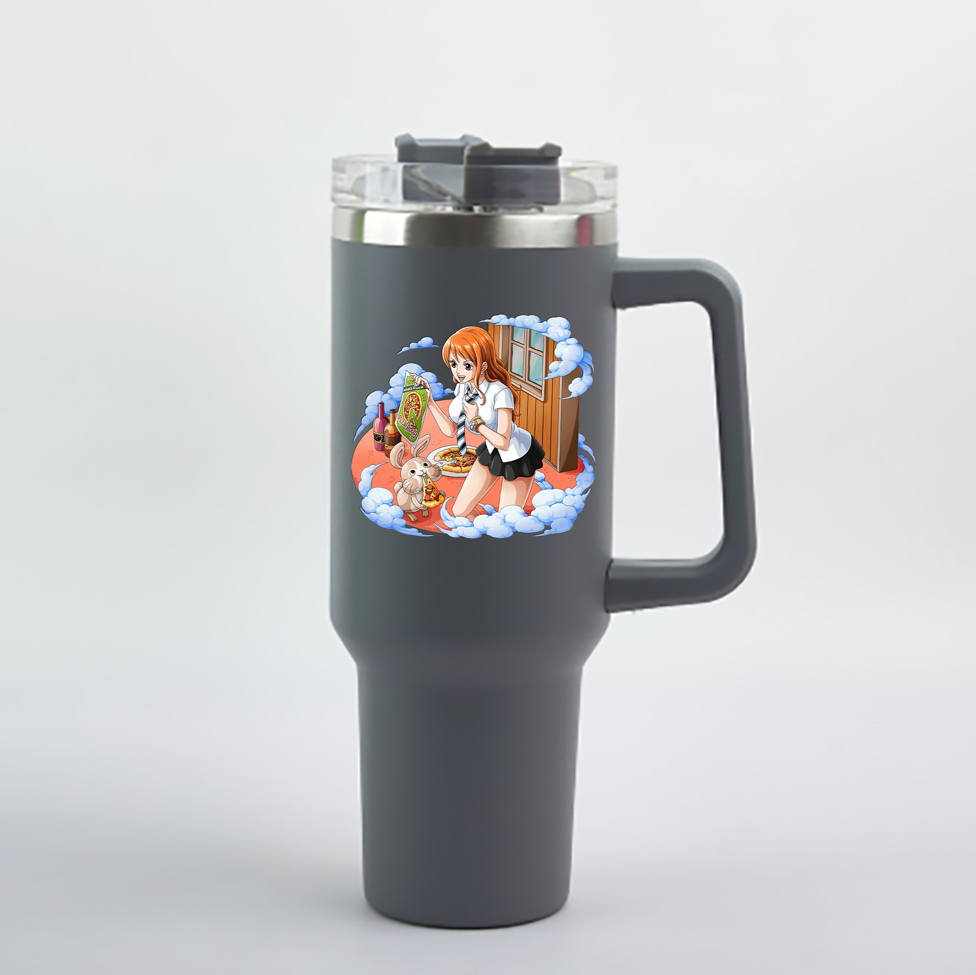 ワンピース ナミ ONE PIECE Nami 1200mL車用タンブラー - クリスタルステッカー（プラスチックストロー付き）