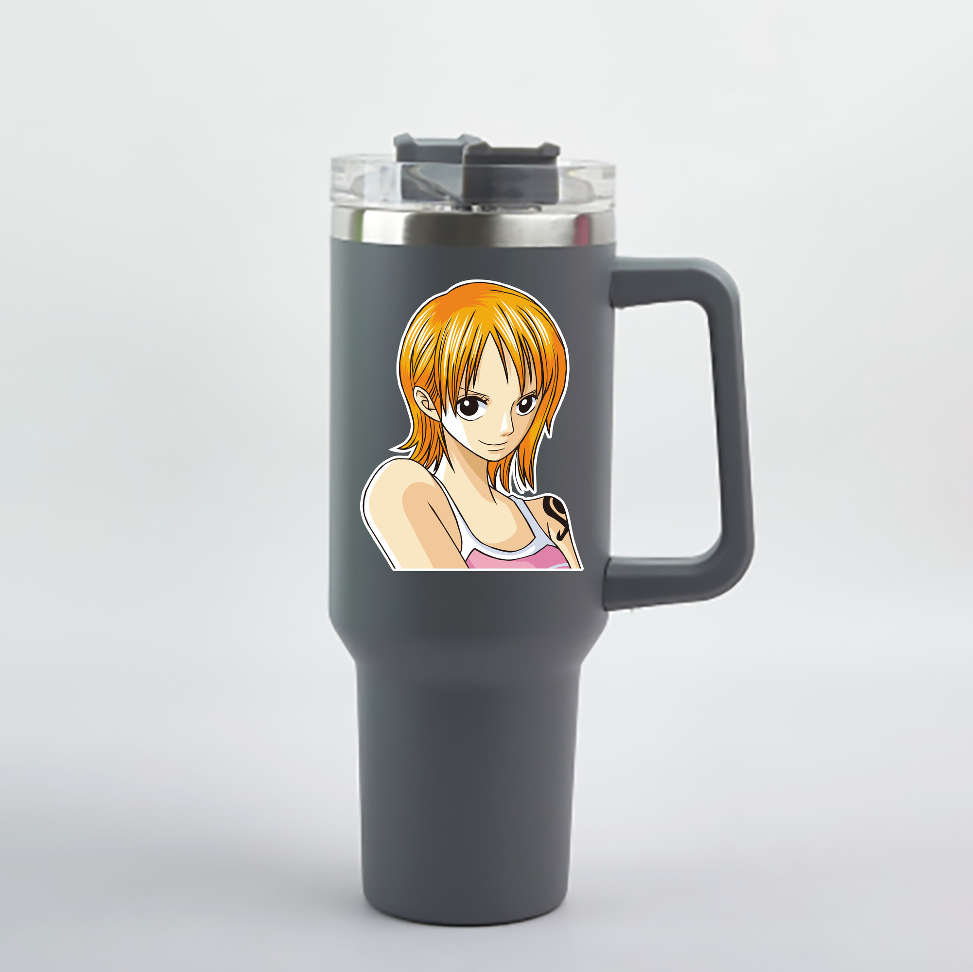 ワンピース ナミ ONE PIECE Nami 1200mL車用タンブラー - クリスタルステッカー（プラスチックストロー付き）