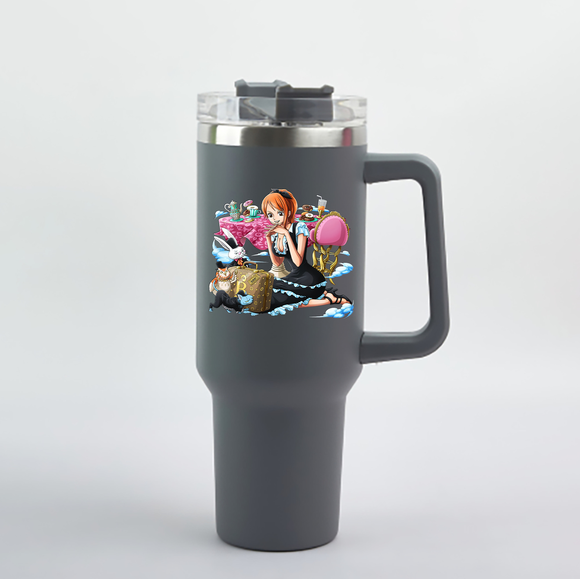 ワンピース ナミ ONE PIECE Nami 1200mL車用タンブラー - クリスタルステッカー（プラスチックストロー付き）