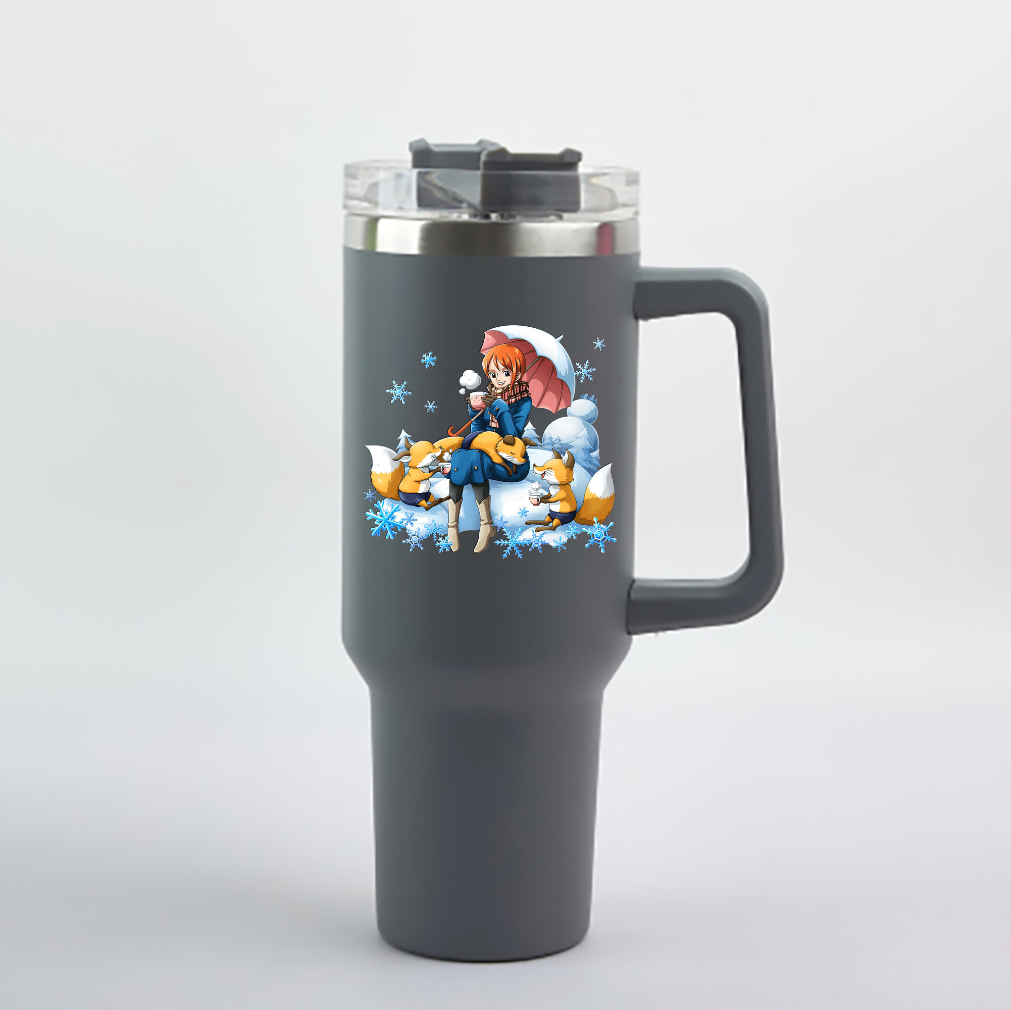 ワンピース ナミ ONE PIECE Nami 1200mL車用タンブラー - クリスタルステッカー（プラスチックストロー付き）