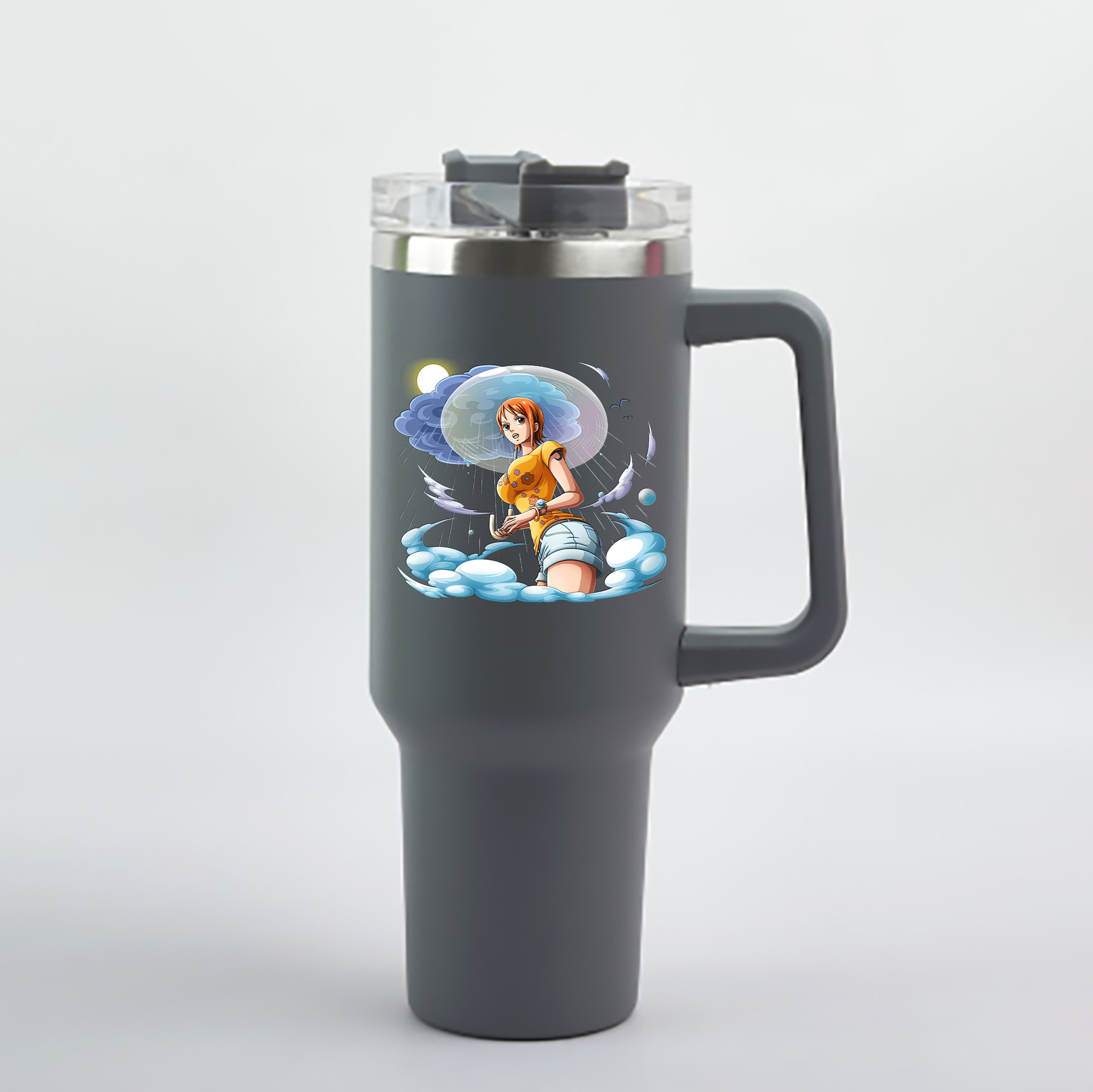 ワンピース ナミ ONE PIECE Nami 1200mL車用タンブラー - クリスタルステッカー（プラスチックストロー付き）