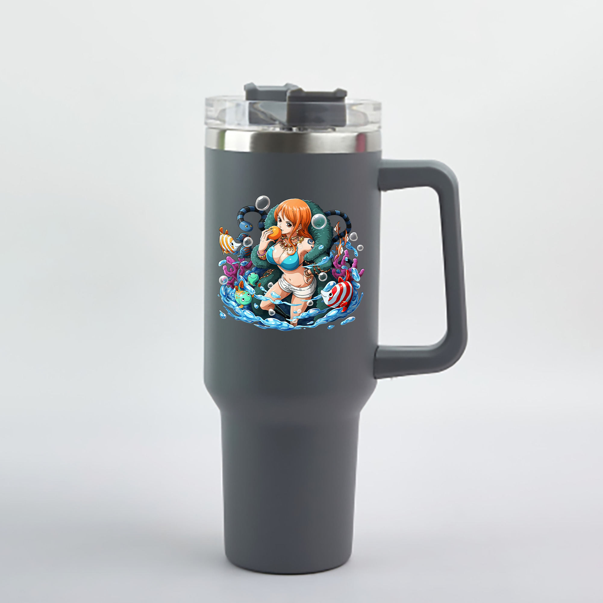 ワンピース ナミ ONE PIECE Nami 1200mL車用タンブラー - クリスタルステッカー（プラスチックストロー付き）