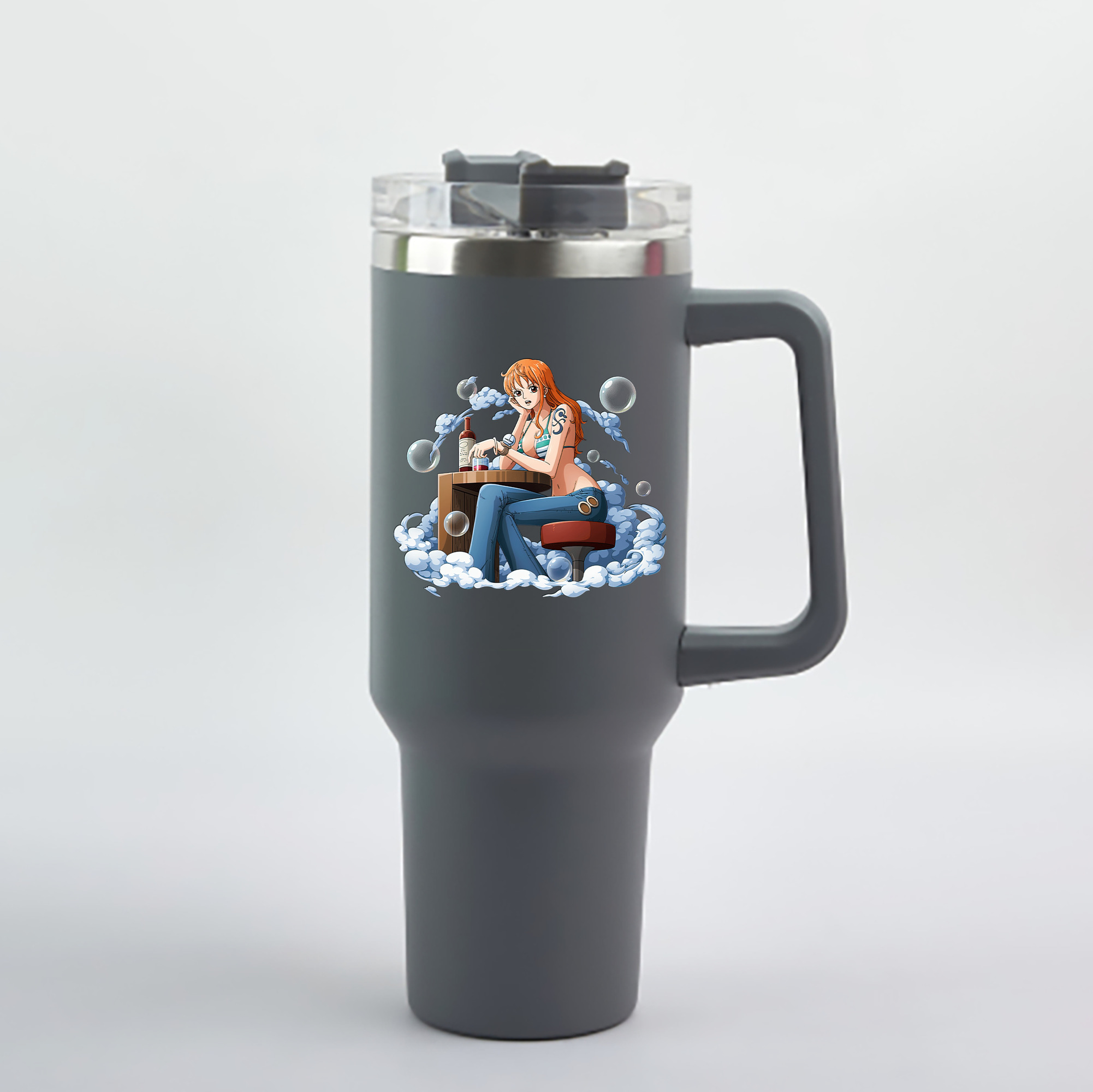 ワンピース ナミ ONE PIECE Nami 1200mL車用タンブラー - クリスタルステッカー（プラスチックストロー付き）