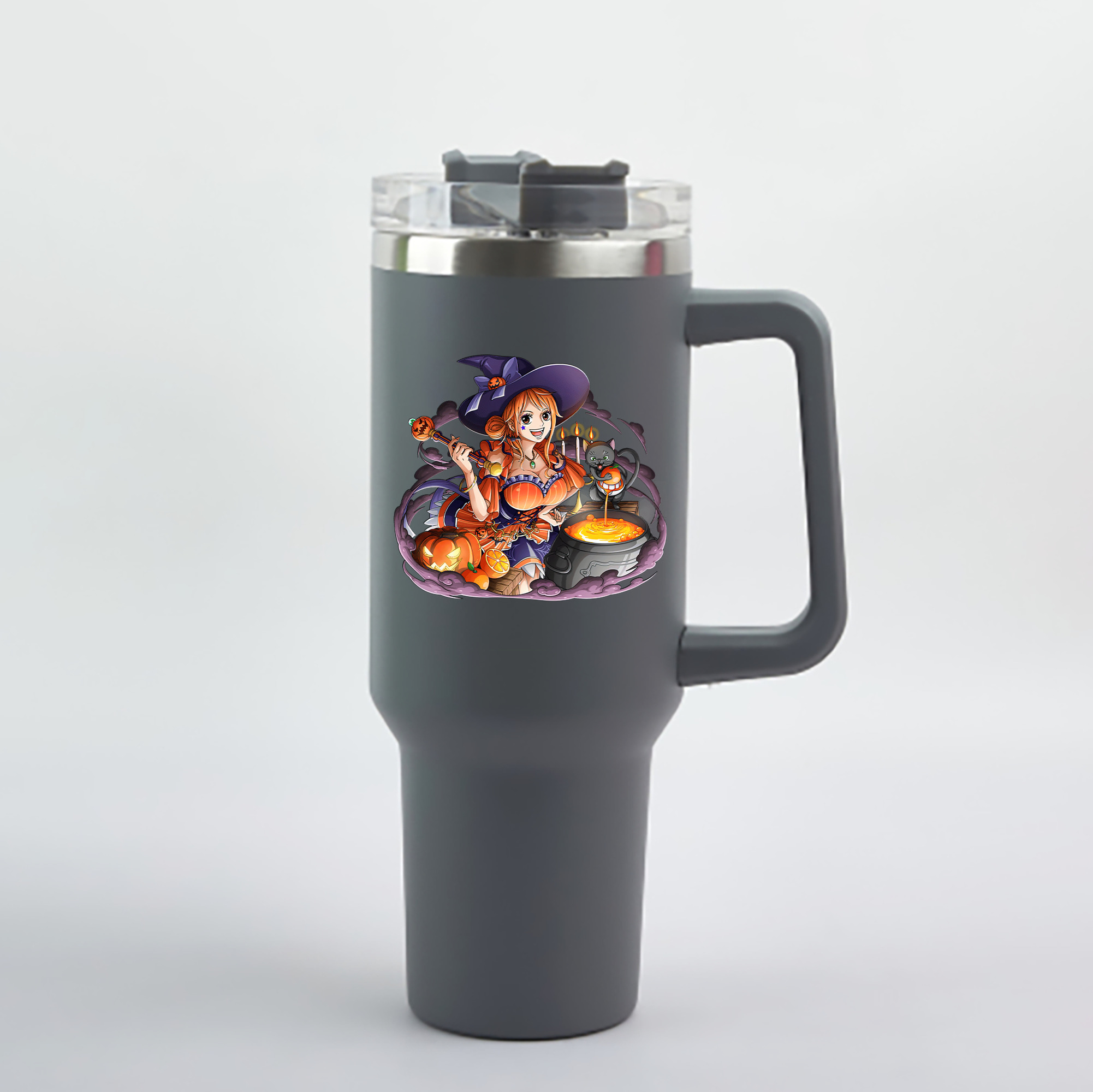 ワンピース ナミ ONE PIECE Nami 1200mL車用タンブラー - クリスタルステッカー（プラスチックストロー付き）