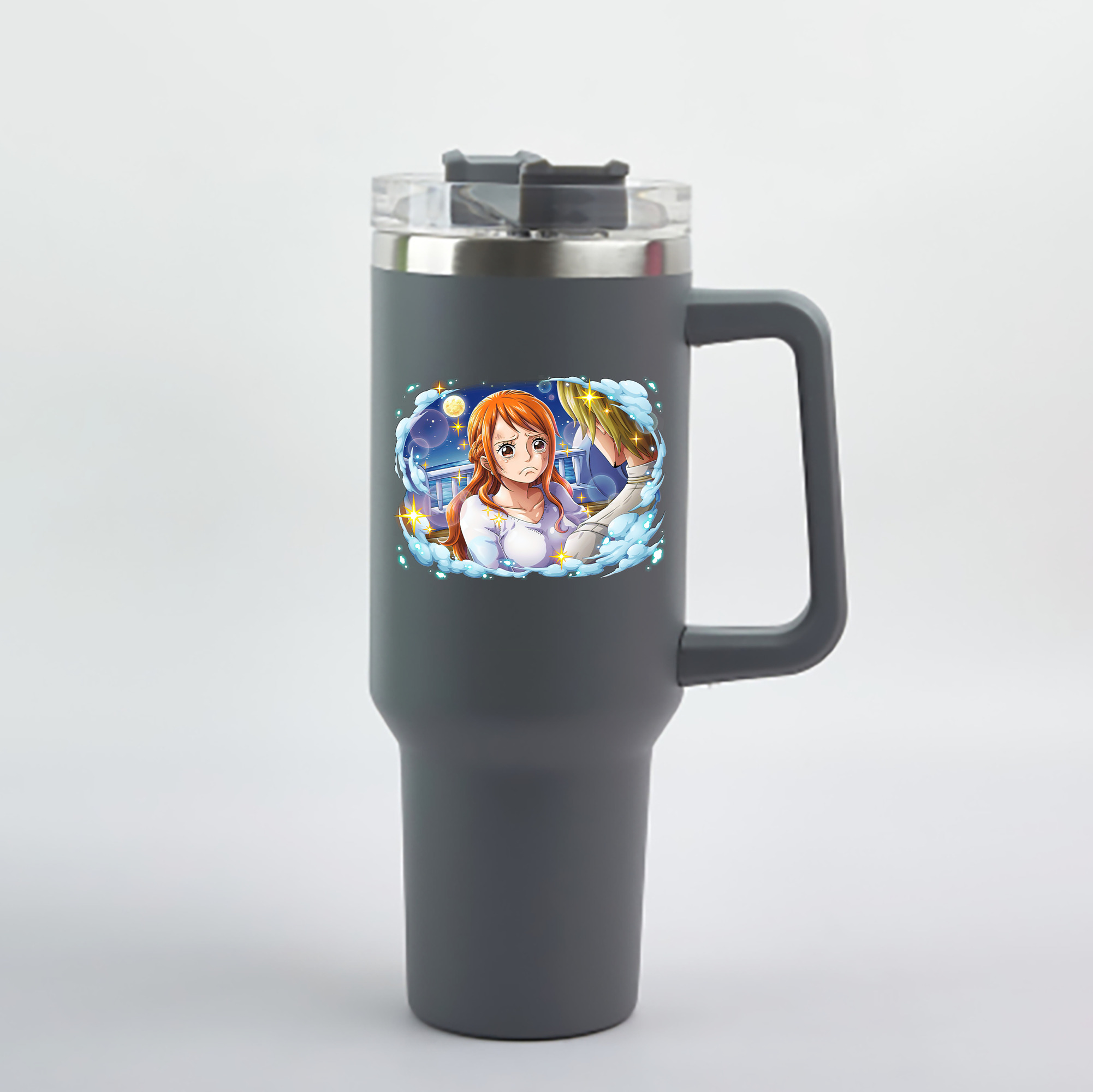 ワンピース ナミ ONE PIECE Nami 1200mL車用タンブラー - クリスタルステッカー（プラスチックストロー付き）