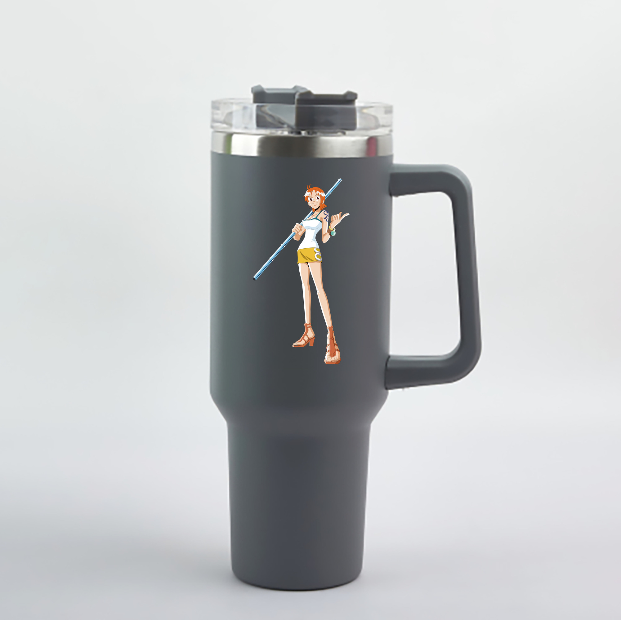 ワンピース ナミ ONE PIECE Nami 1200mL車用タンブラー - クリスタルステッカー（プラスチックストロー付き）