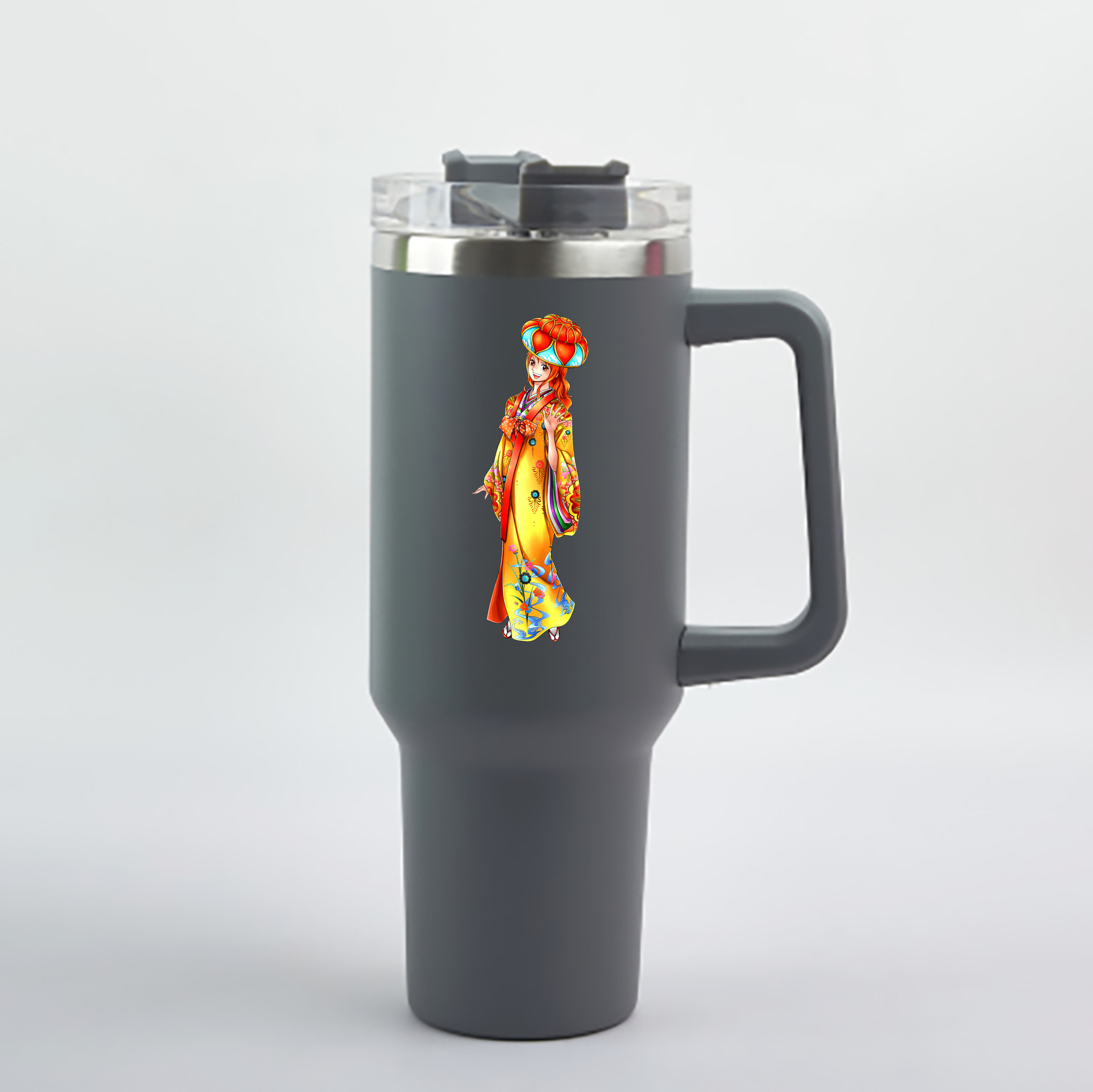 ワンピース ナミ ONE PIECE Nami 1200mL車用タンブラー - クリスタルステッカー（プラスチックストロー付き）