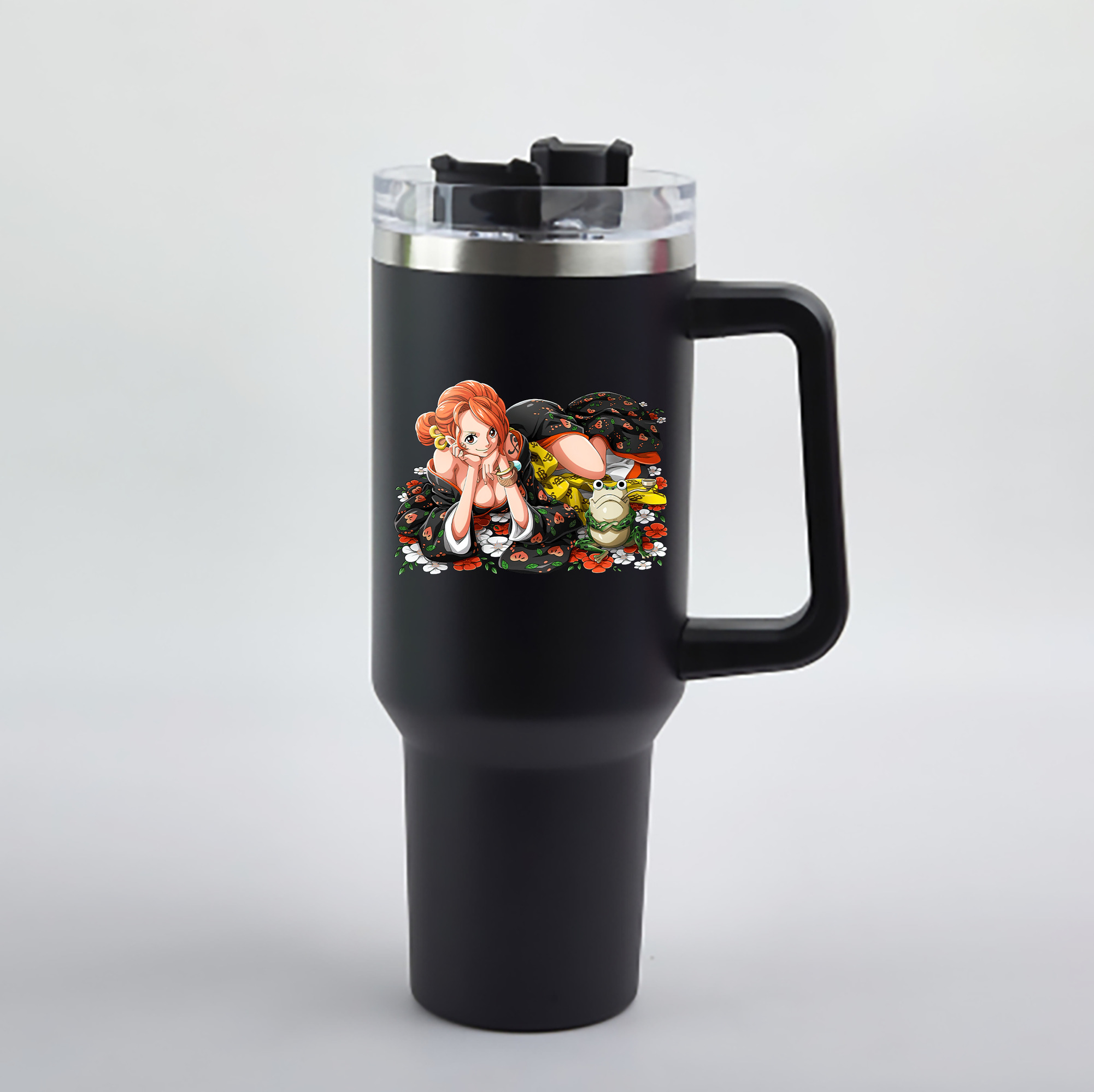 ワンピース ナミ ONE PIECE Nami 1200mL車用タンブラー - クリスタルステッカー（プラスチックストロー付き）