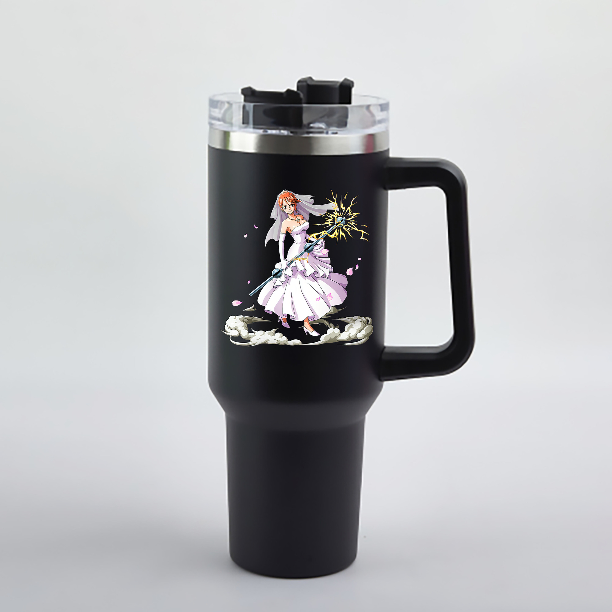ワンピース ナミ ONE PIECE Nami 1200mL車用タンブラー - クリスタルステッカー（プラスチックストロー付き）