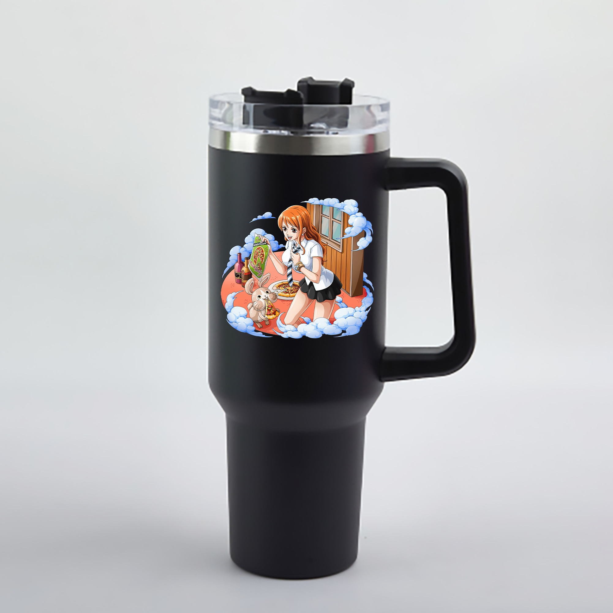 ワンピース ナミ ONE PIECE Nami 1200mL車用タンブラー - クリスタルステッカー（プラスチックストロー付き）
